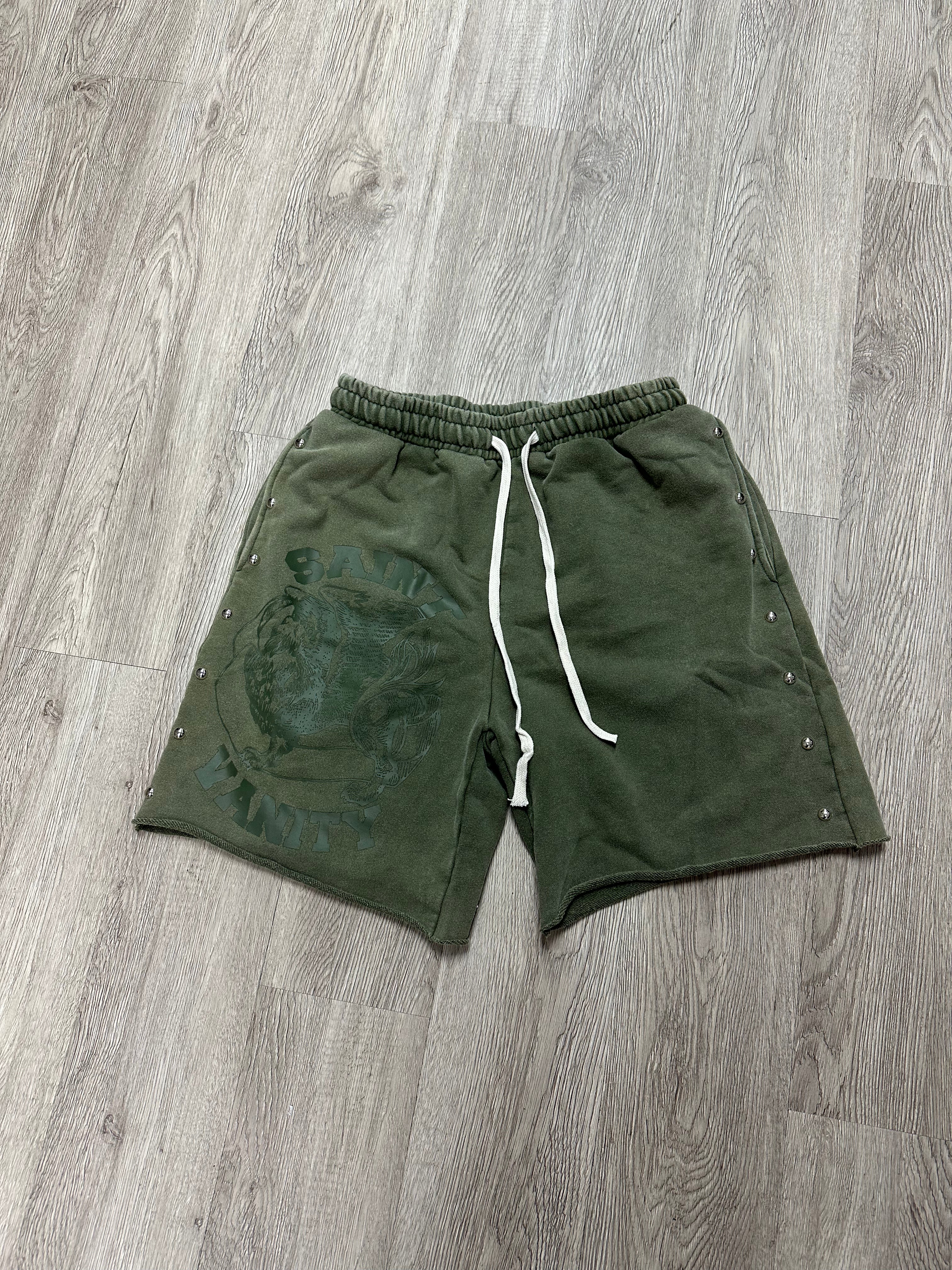 Saint Vanity Terry Cloth Green Shorts (S-XXL) New