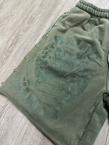 Saint Vanity Terry Cloth Green Shorts (S-XXL) New