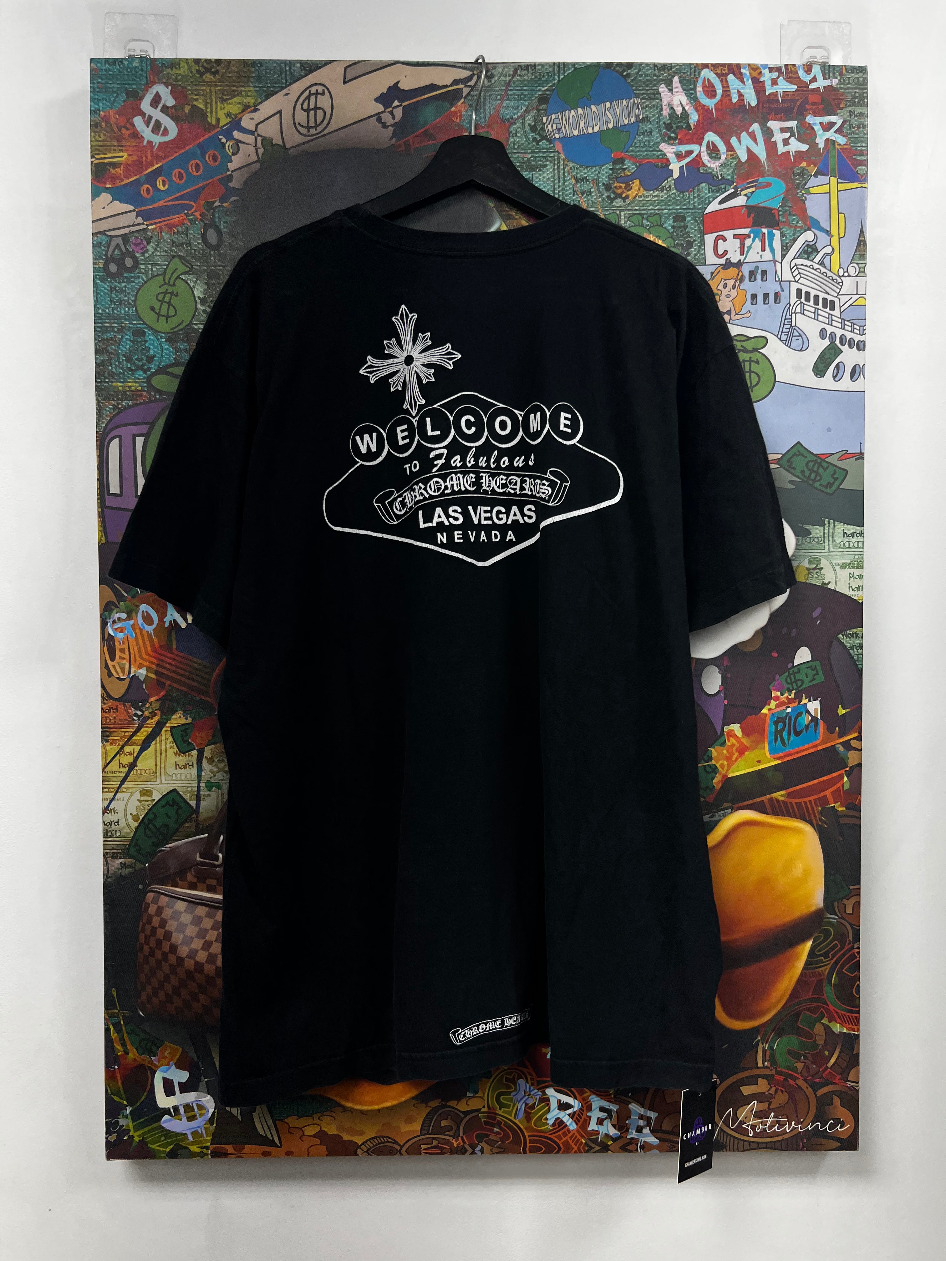 Chrome  Hearts Black White Welcome To Las Vegas Tee