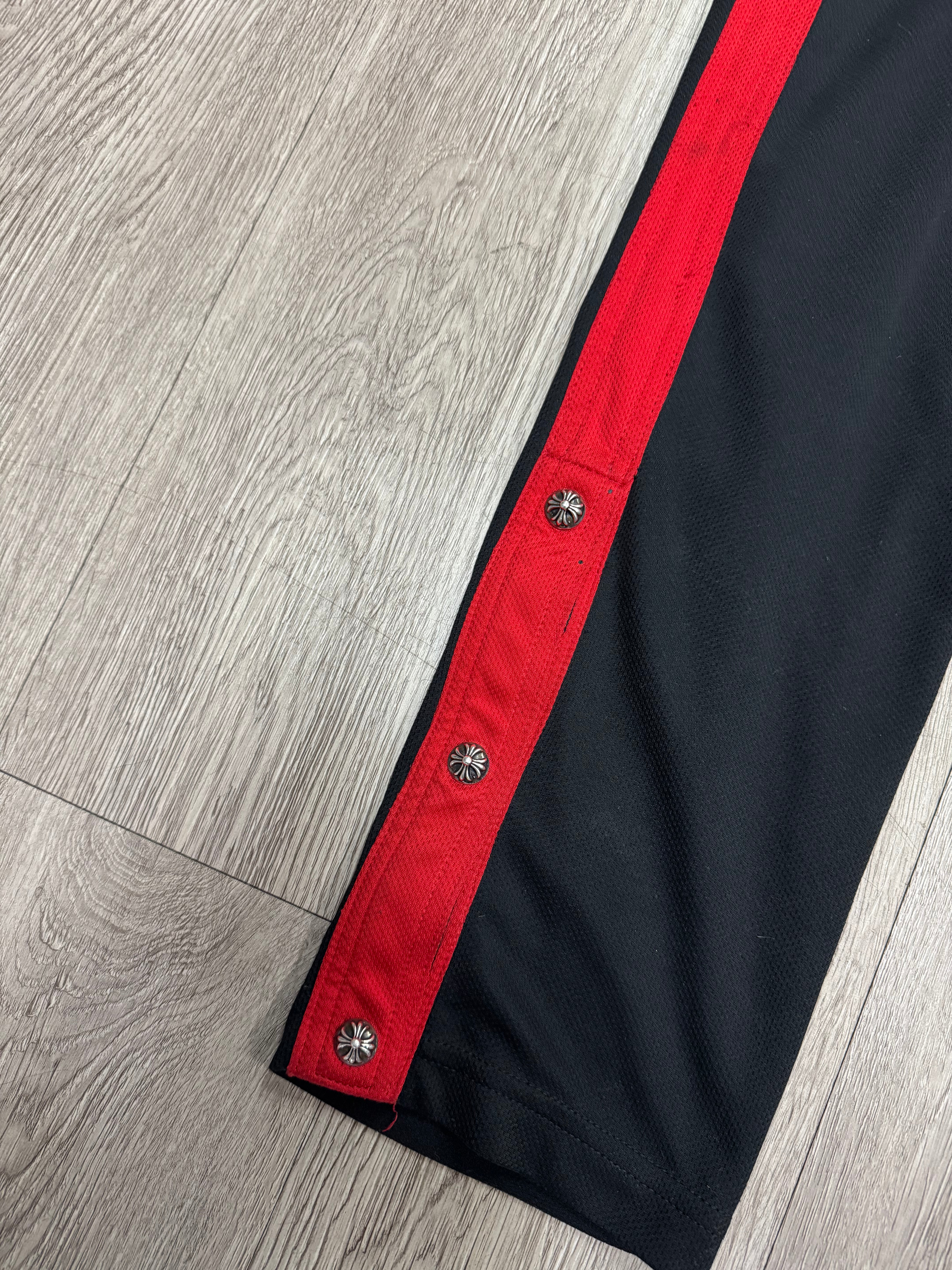 Chrome Hearts Black Red Button Up Track Pants