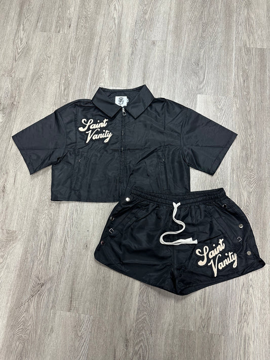 Saint Vanity Womens Nylon Track Set Black (S-XL) New