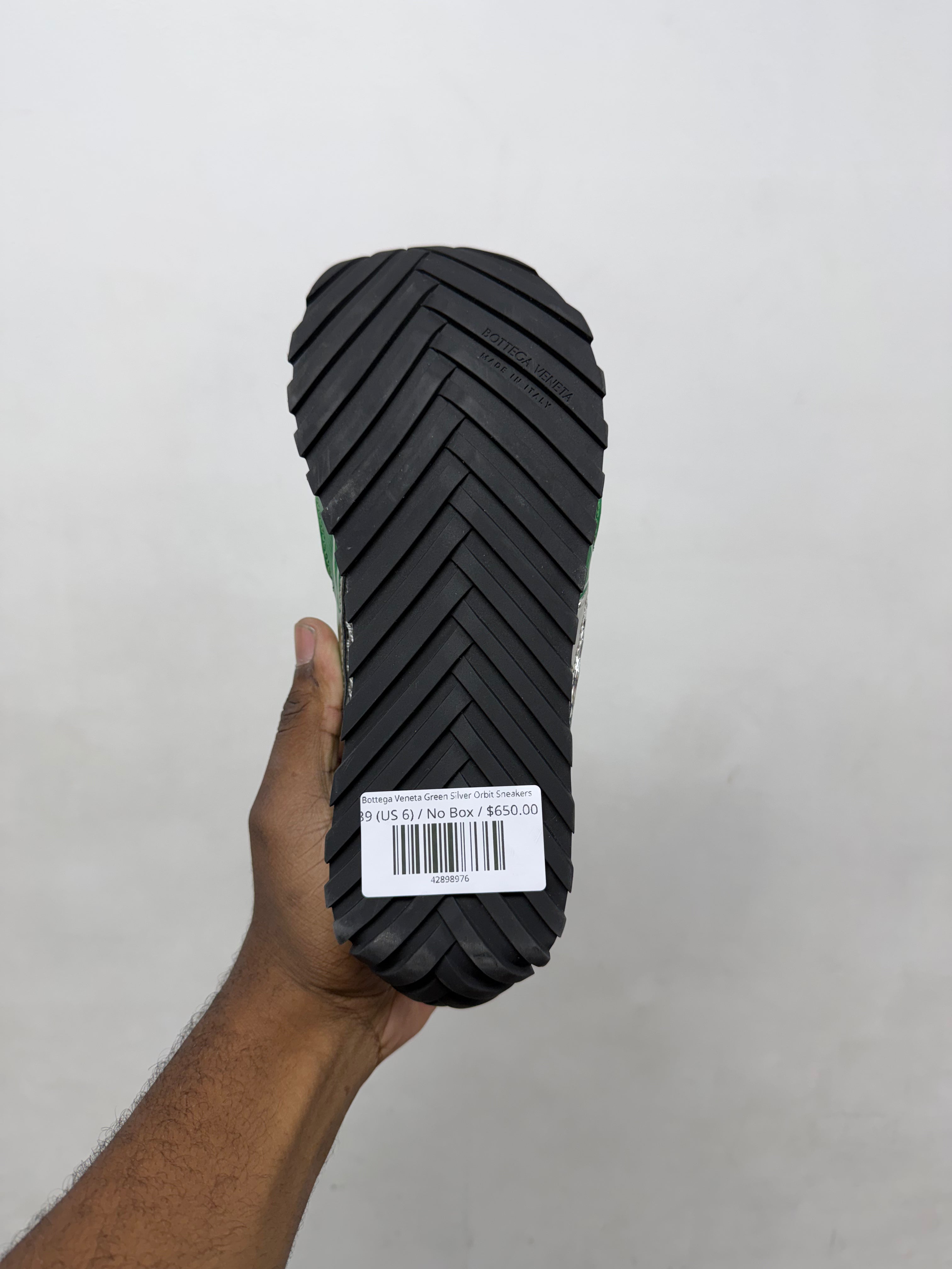 Bottega Veneta Green Silver Orbit Sneakers
