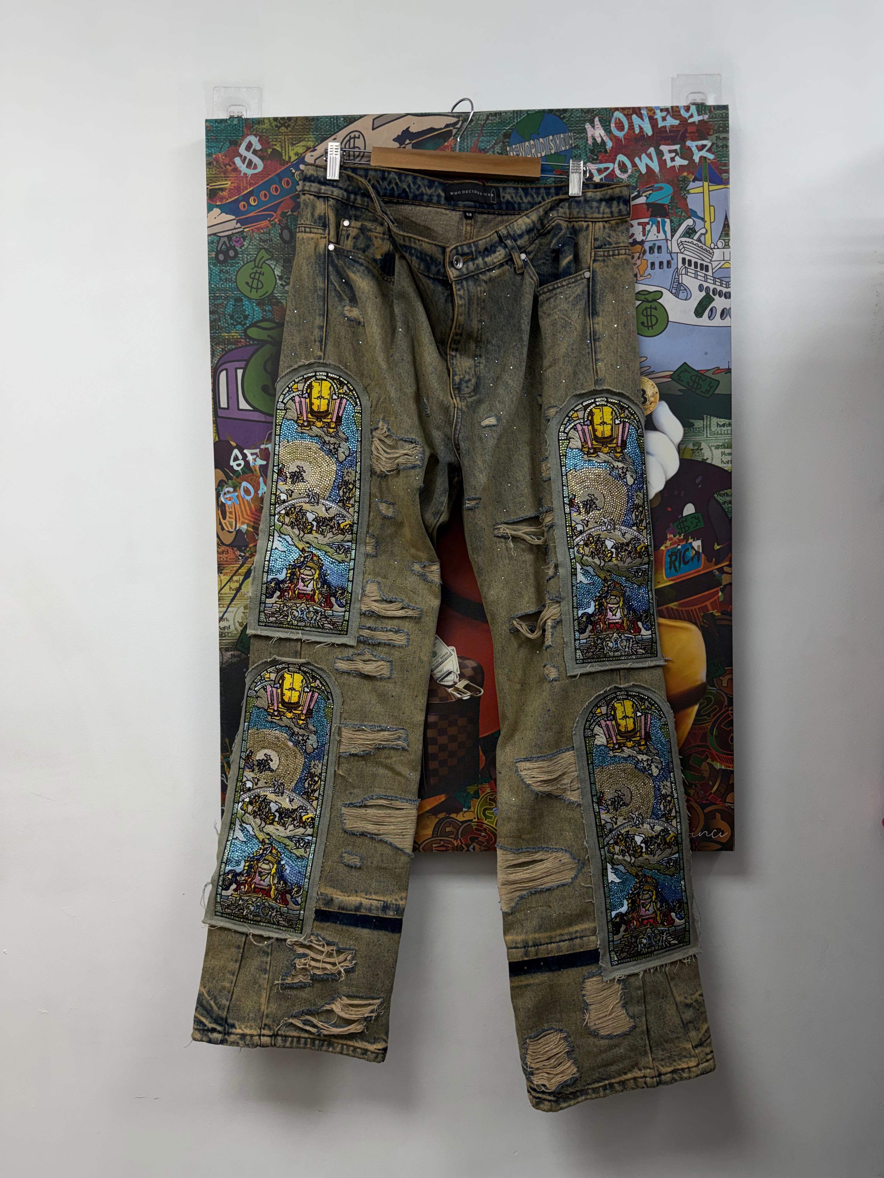 Who Decides War Aged Wash Unruly Rhinestone Jeans