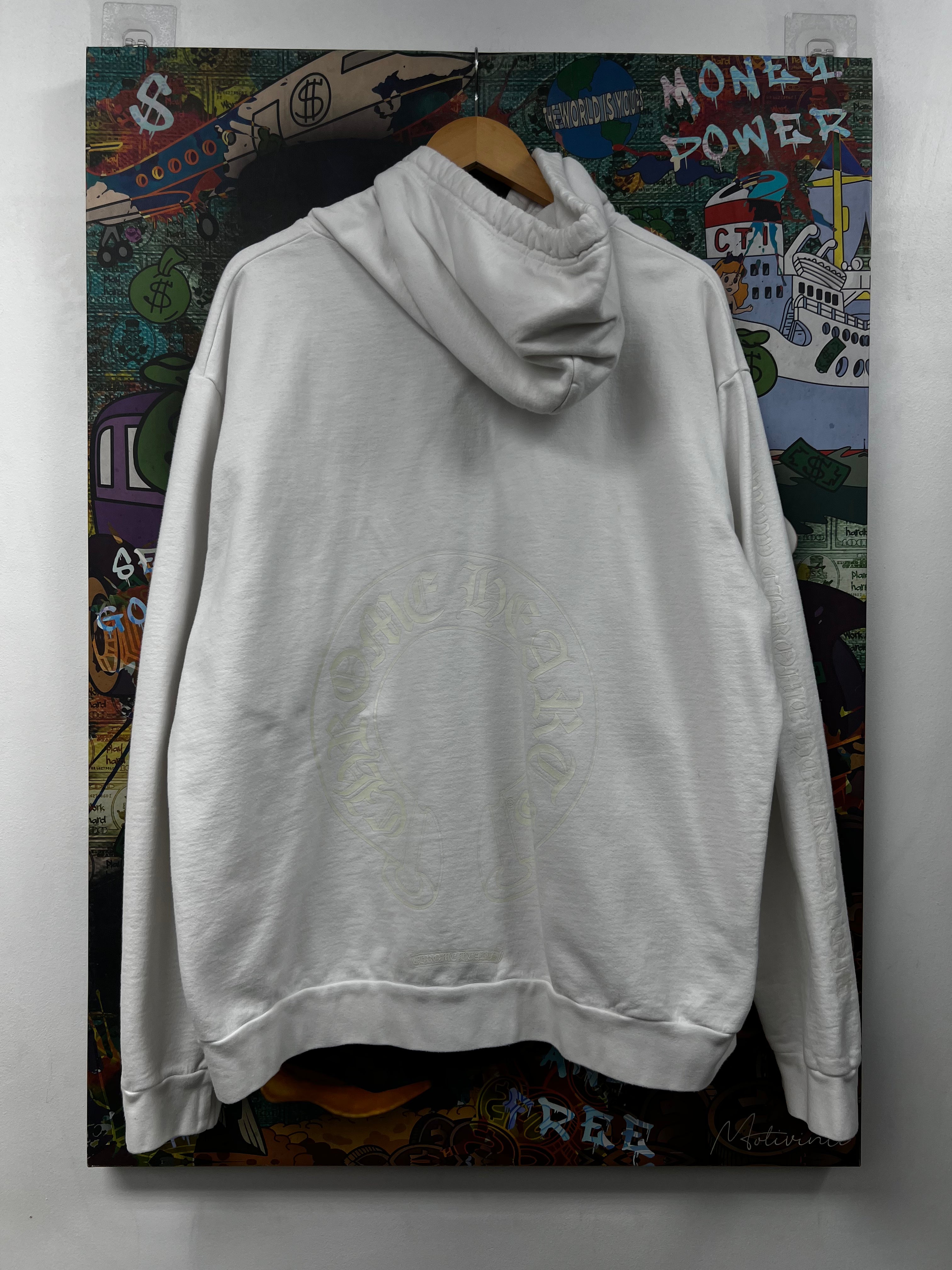 Chrome  Hearts White Glow In The Dark Horseshoe Hoodie