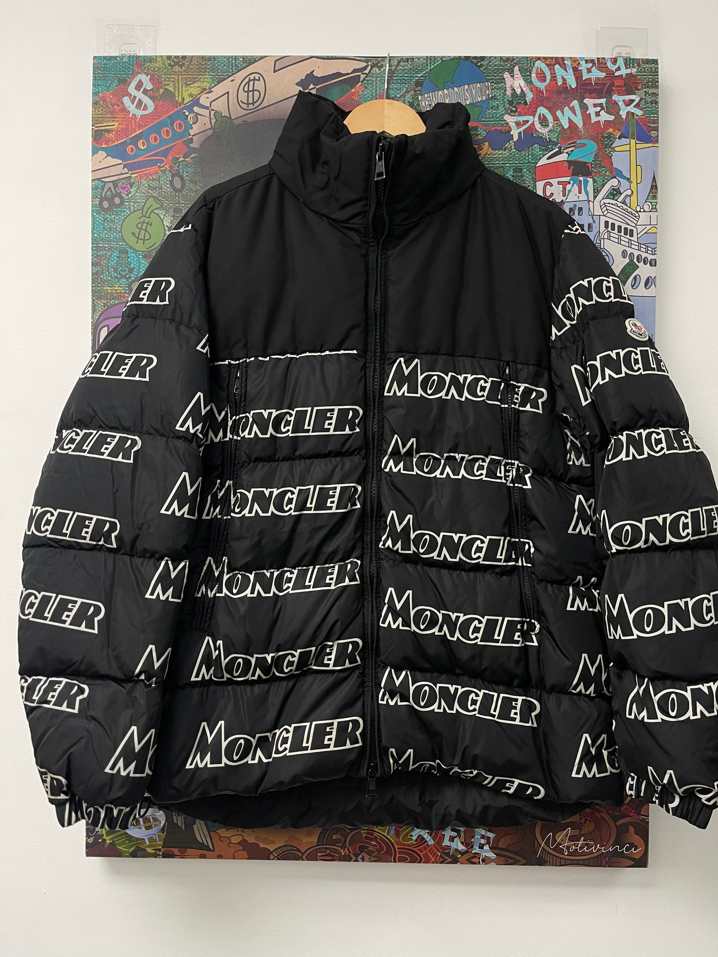Moncler Puffer Jacket Black Monogram (6) Used