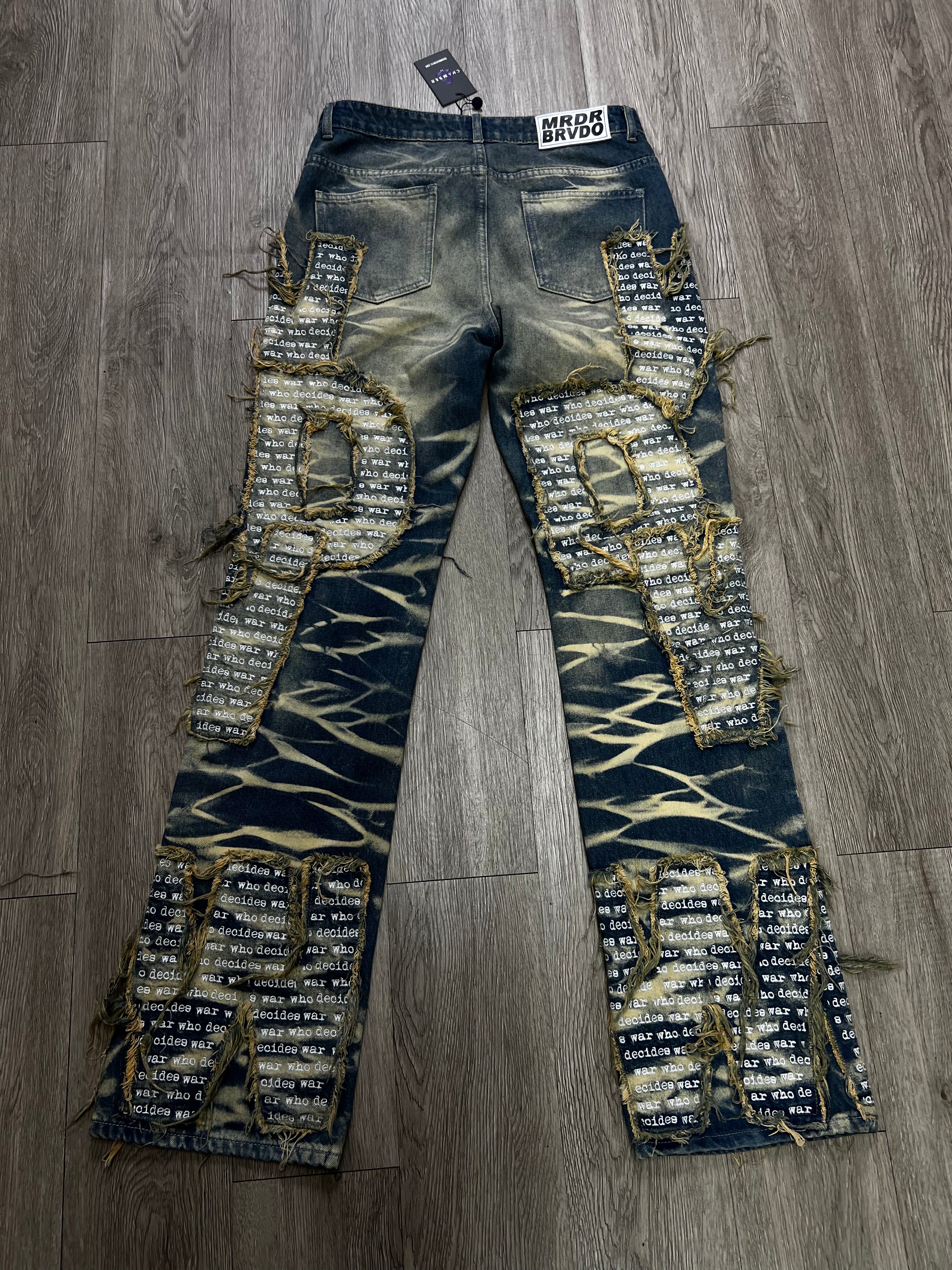 Who Decides War Bleach Wash Scripture Jeans