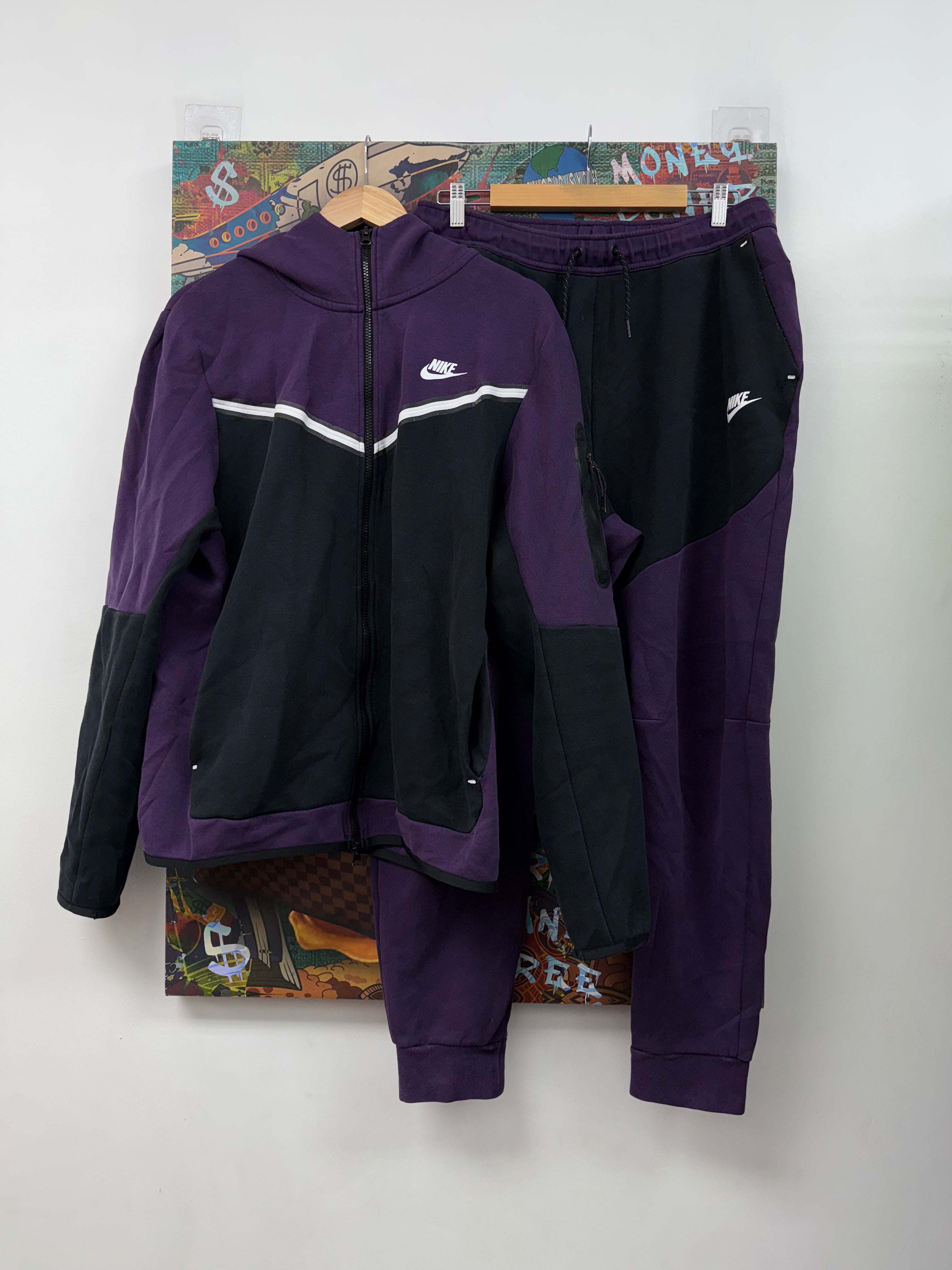 Nike Purple Black Tech Sweatsuit