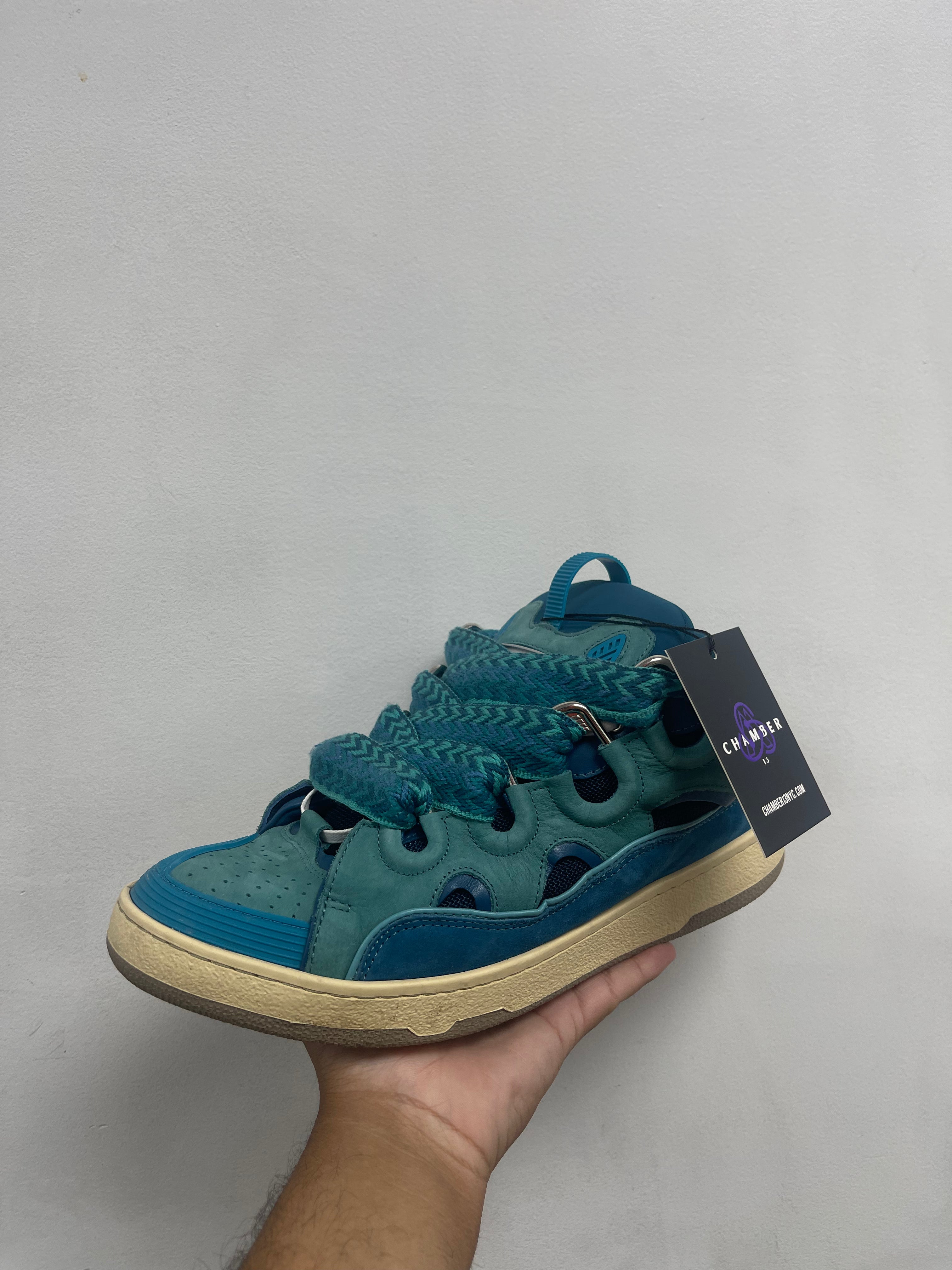 Lanvin Aqua Marine Curb Sneakers