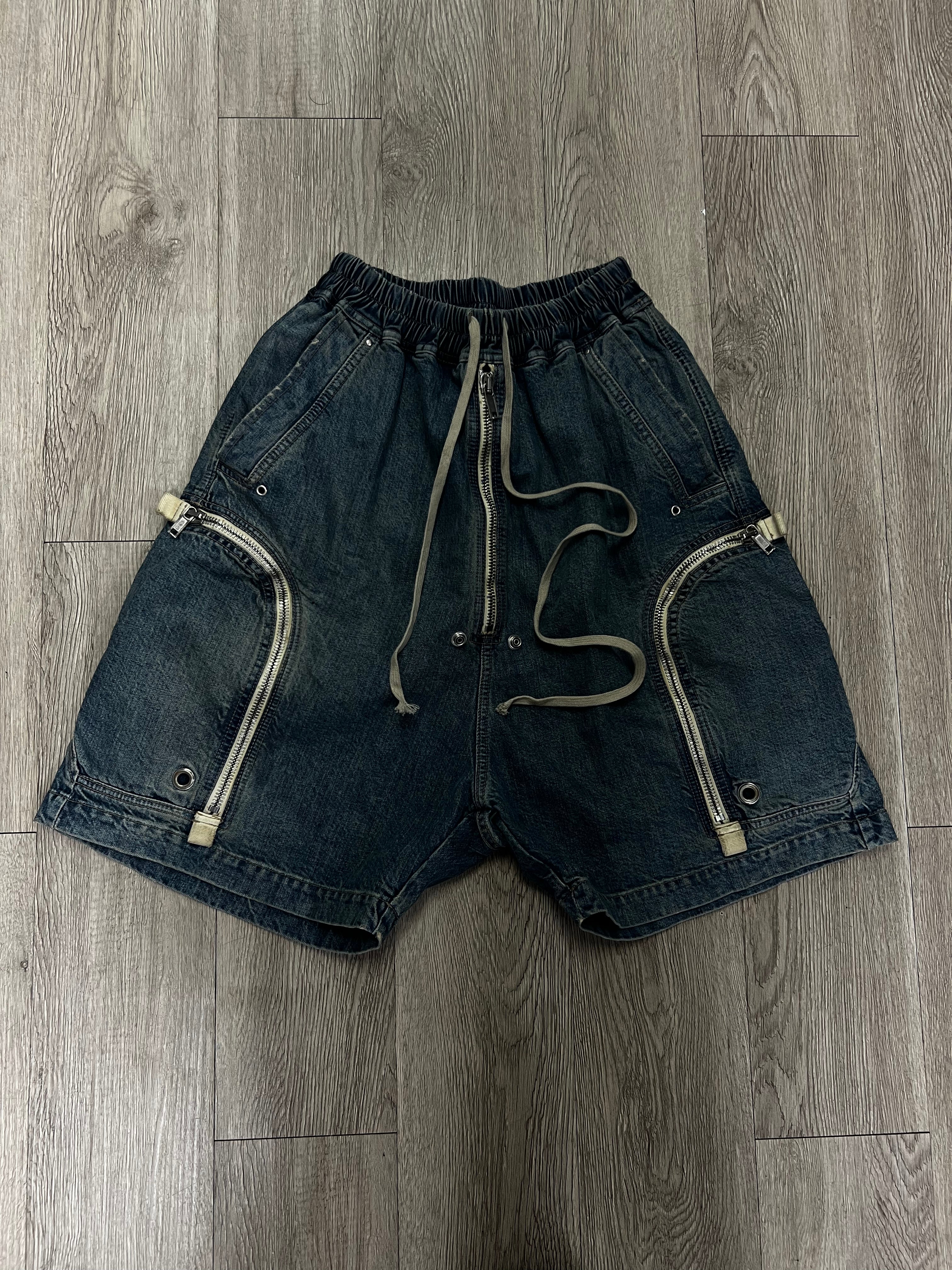 Rick Owens Denim Bauhaus Shorts