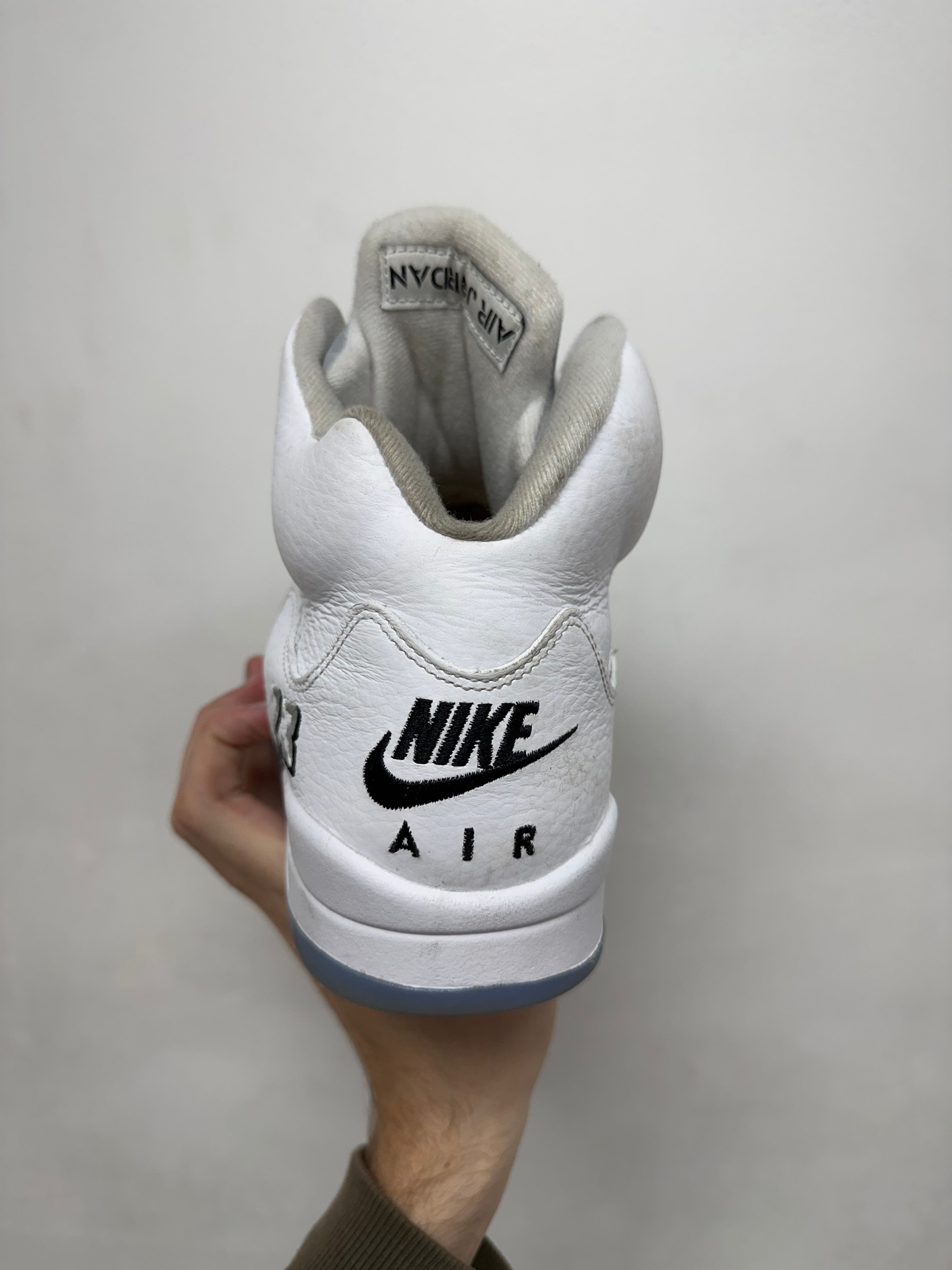 Jordan 5 White Metallic Sneakers