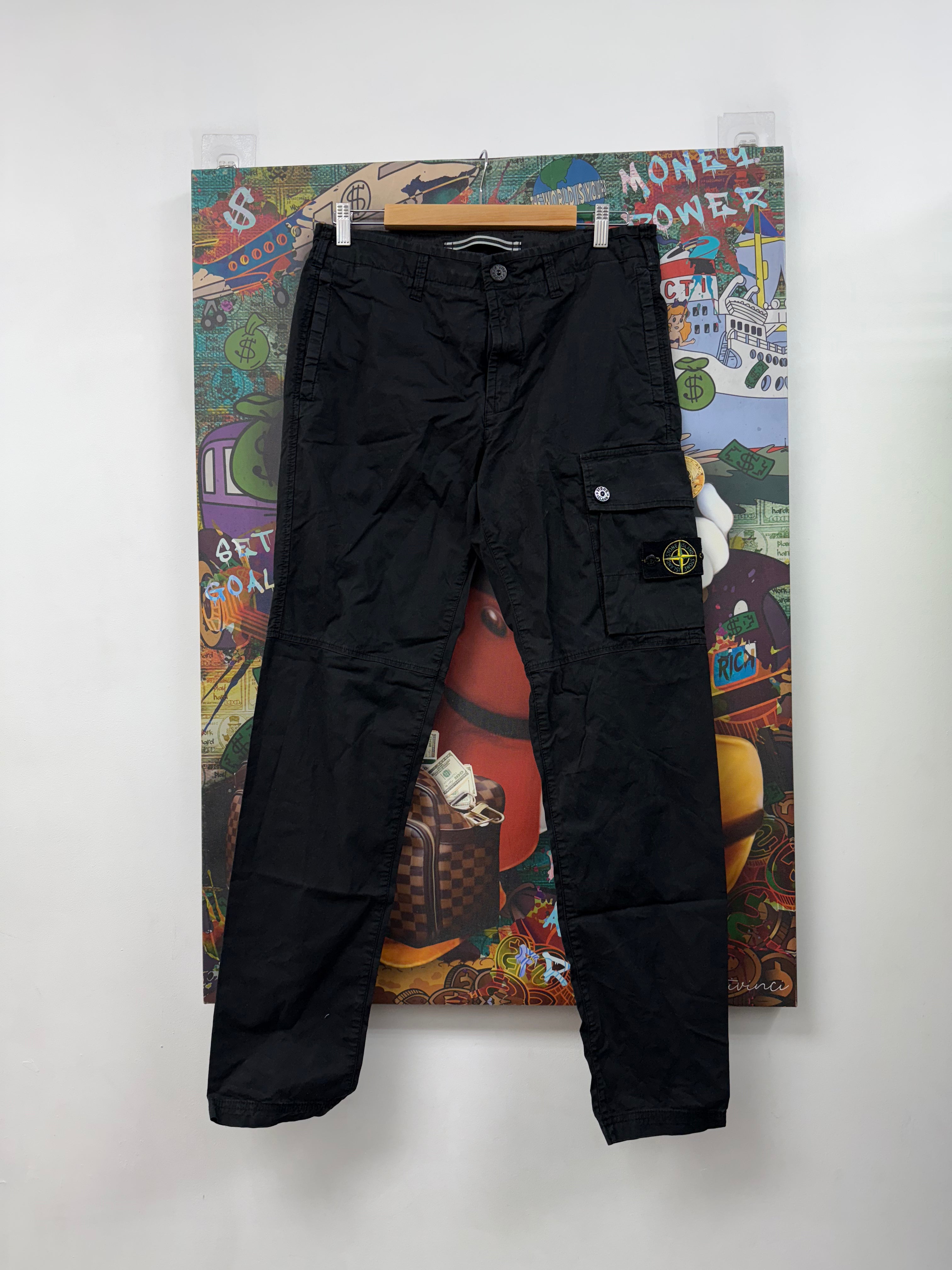 Stone Island Black Patch Cargo Pants