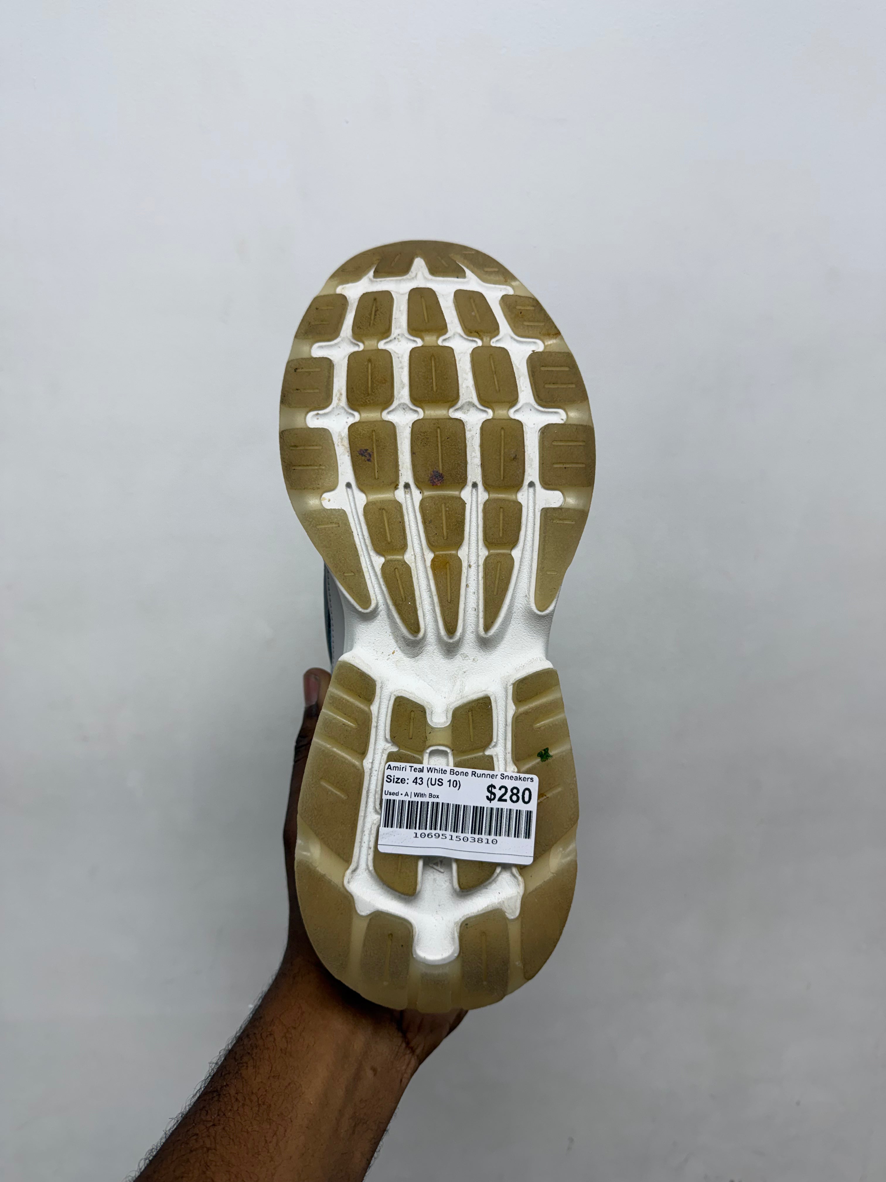 Amiri Teal White Bone Runner Sneakers