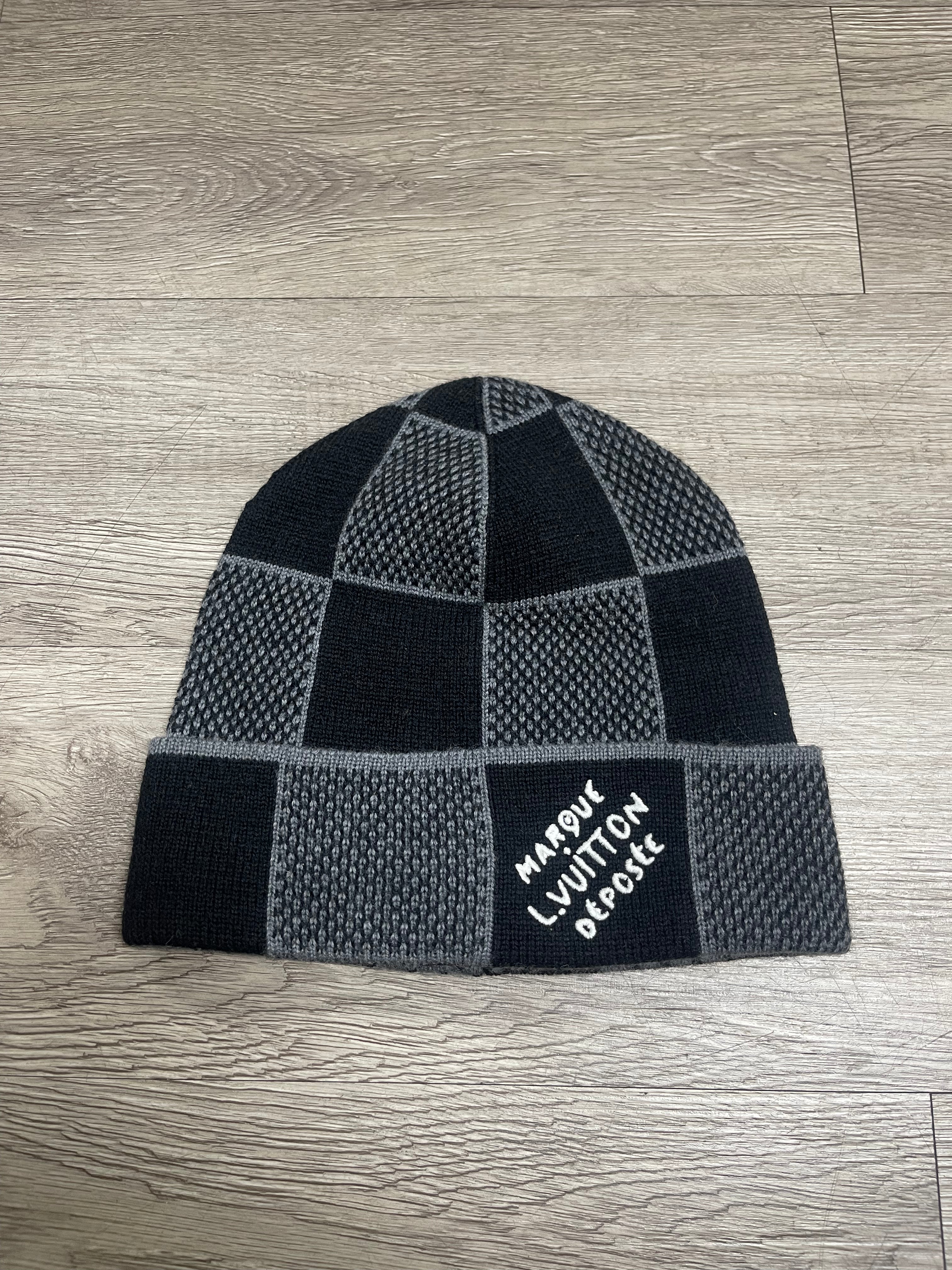Louis Vuitton Black Damier Herritage Beanie