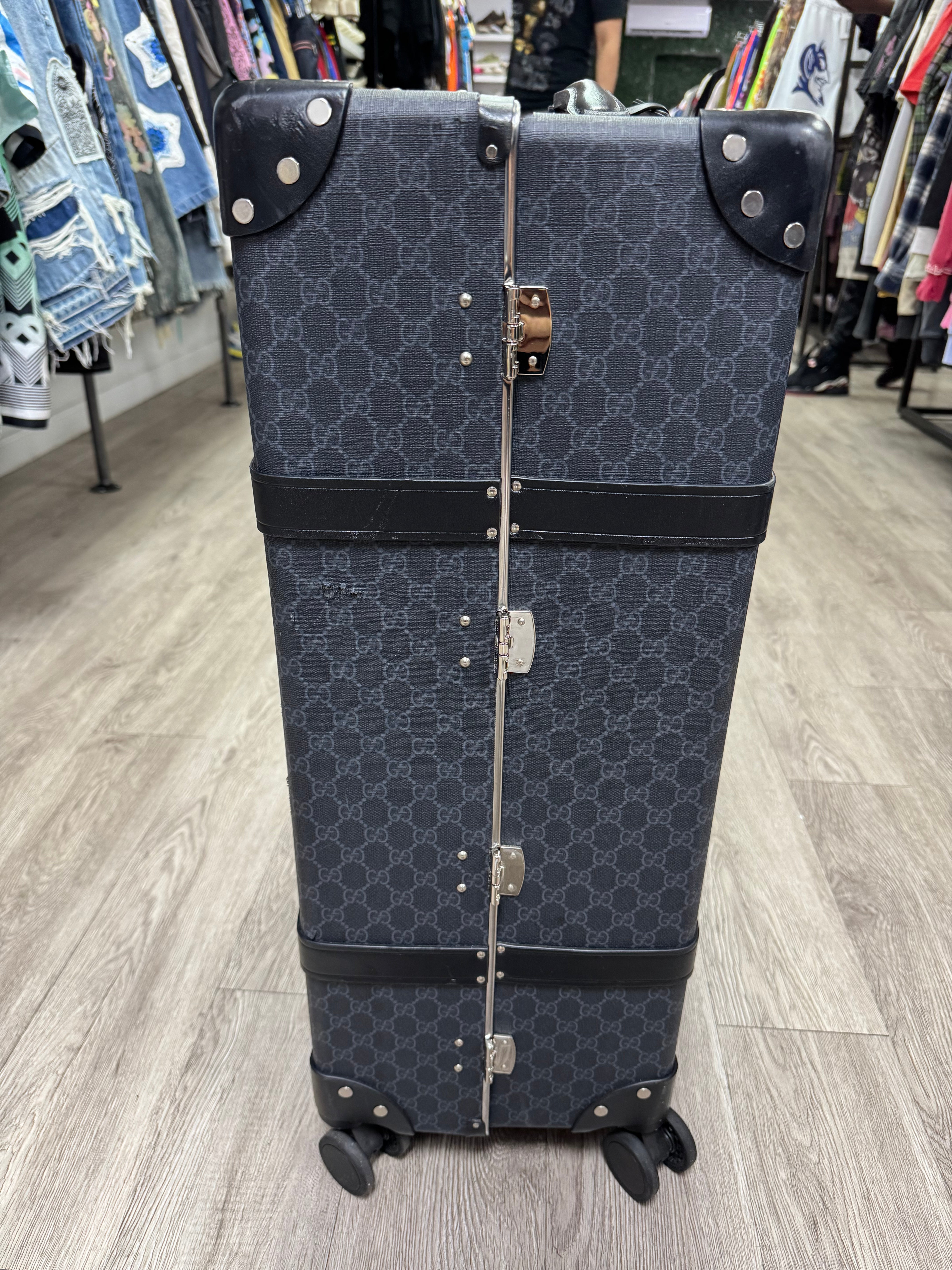 Gucci Black Studded Monogram Trunk