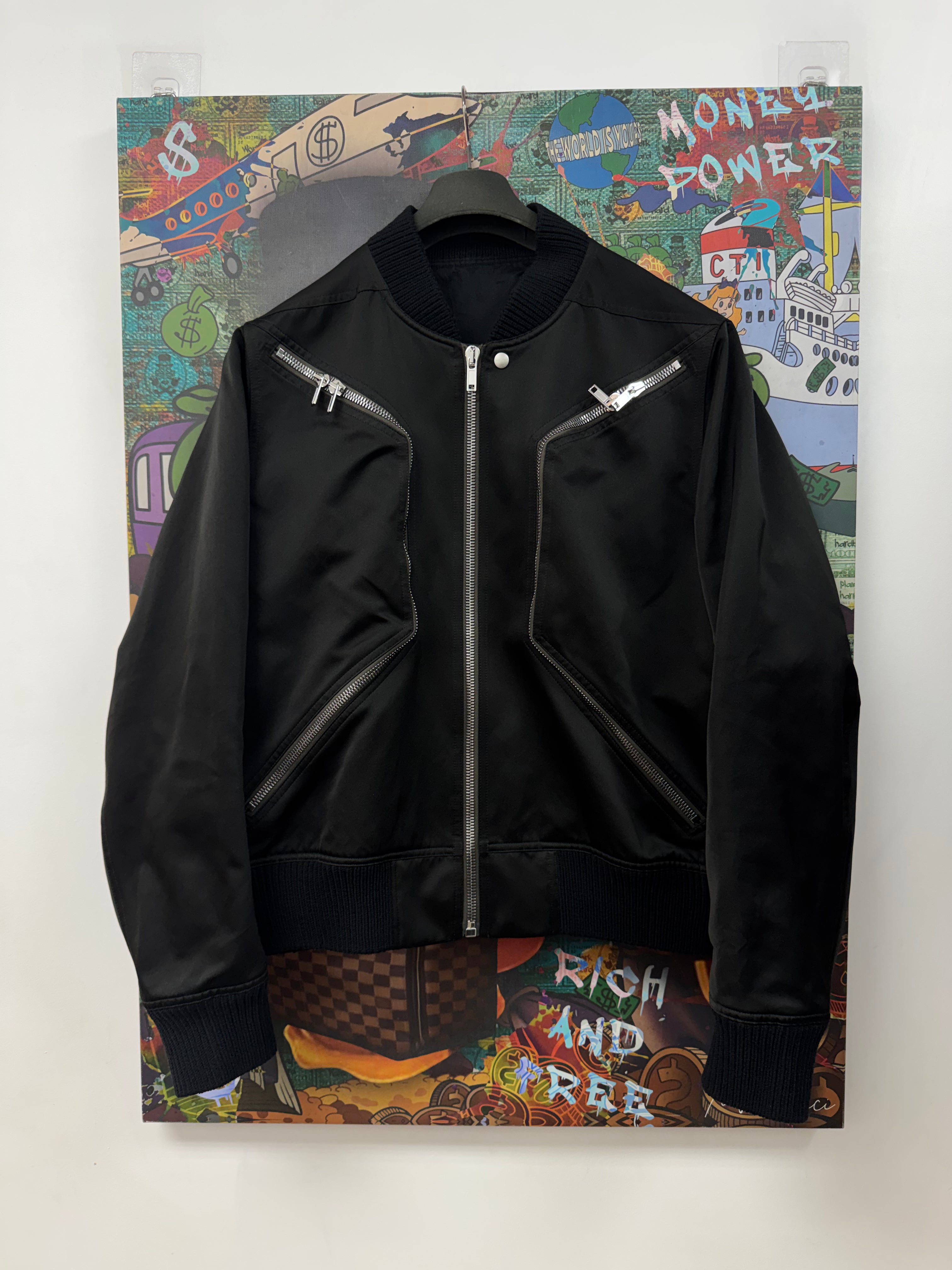 Rick Owens Black Nylon Heizer Bela Cargo Jacket