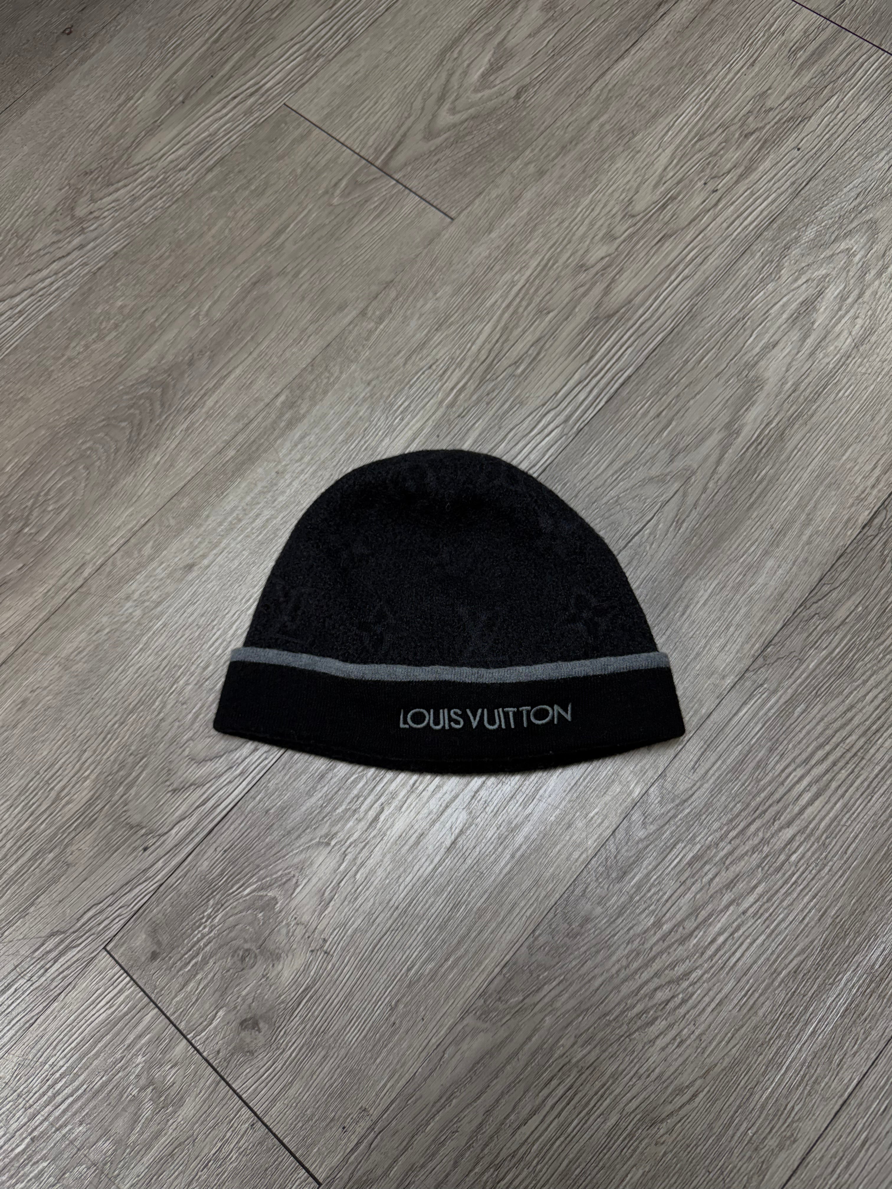 Louis Vuitton Black Monogram (Shrunk) Beanie