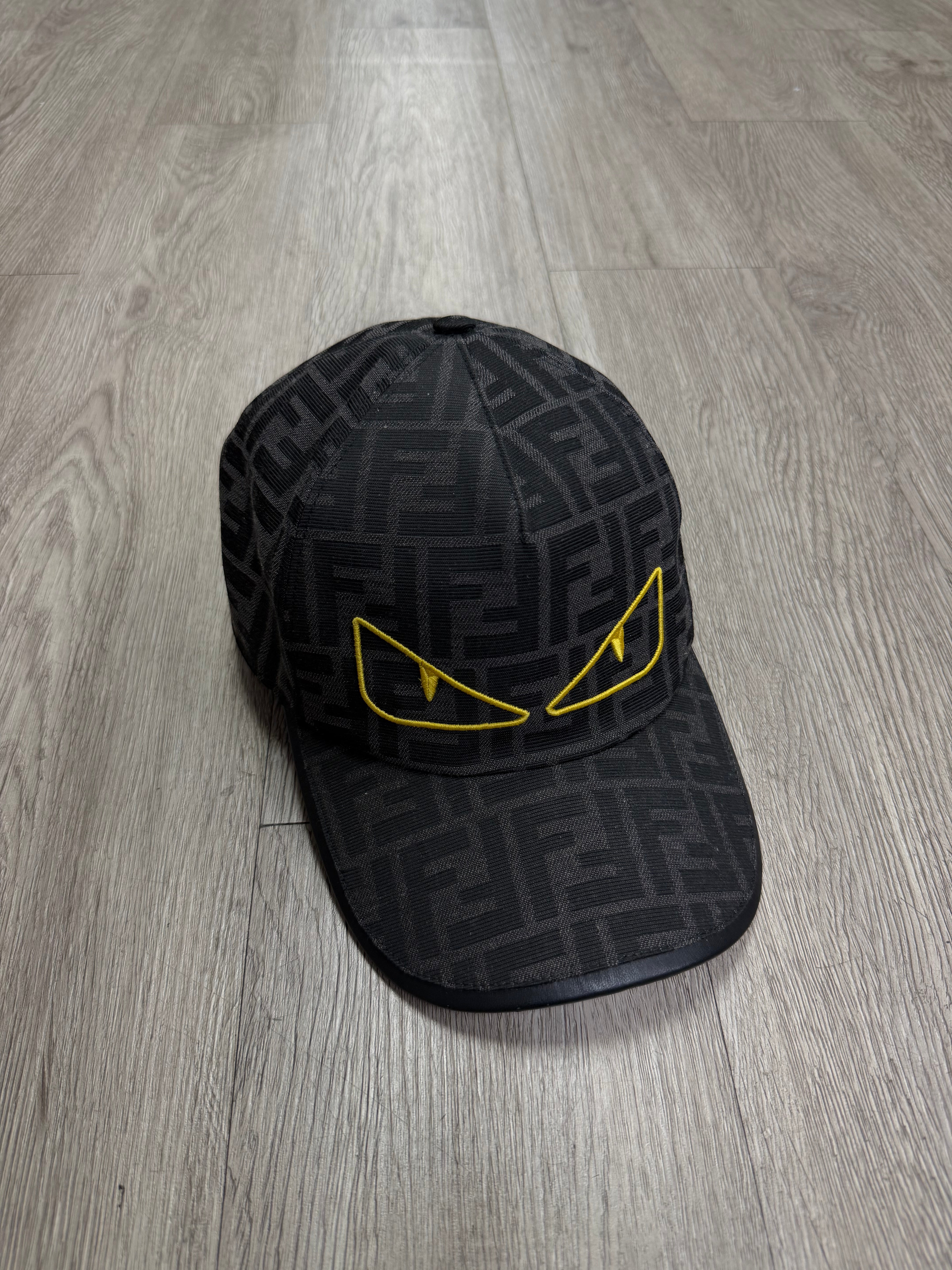 Fendi Black Monogram Monster Eyes Cap