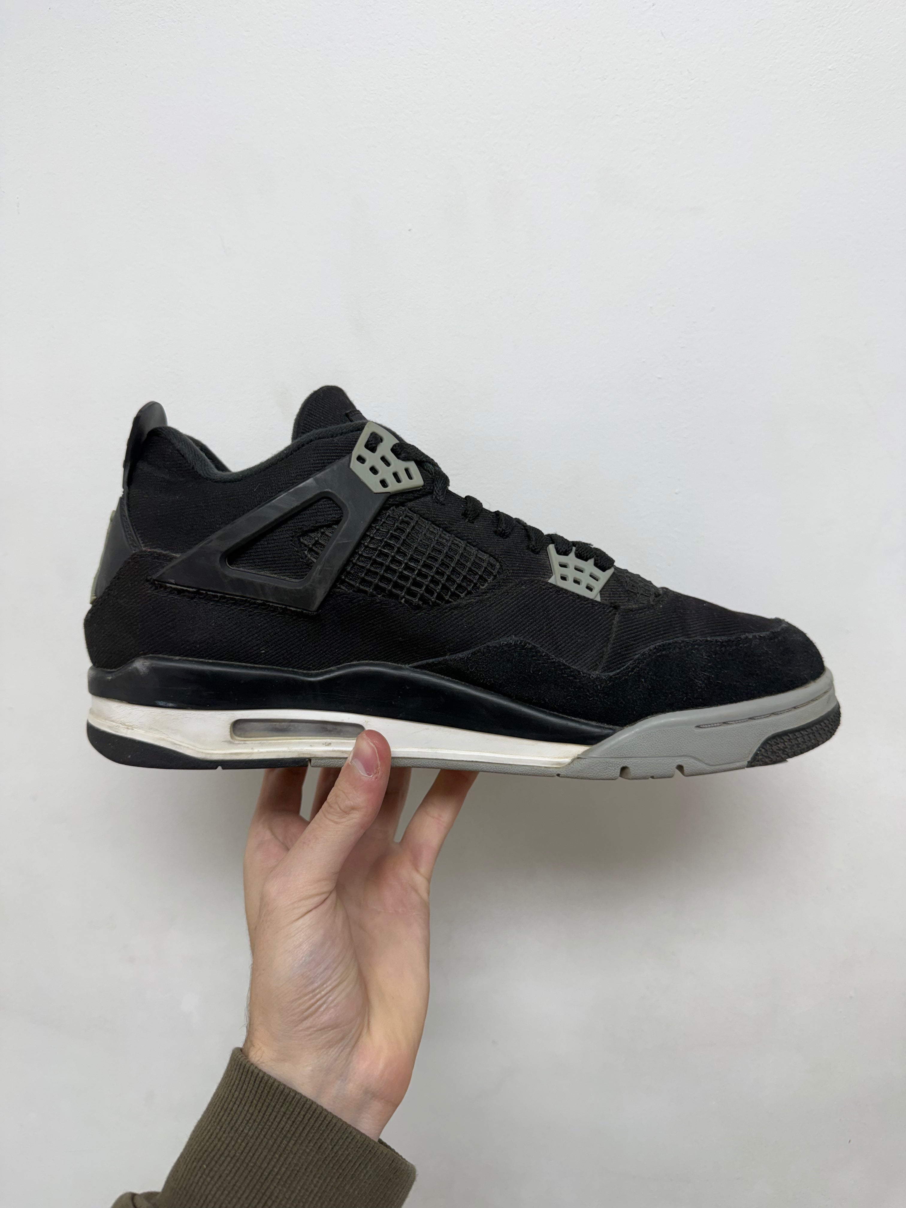 Jordan 4 Black Canvas Sneakers