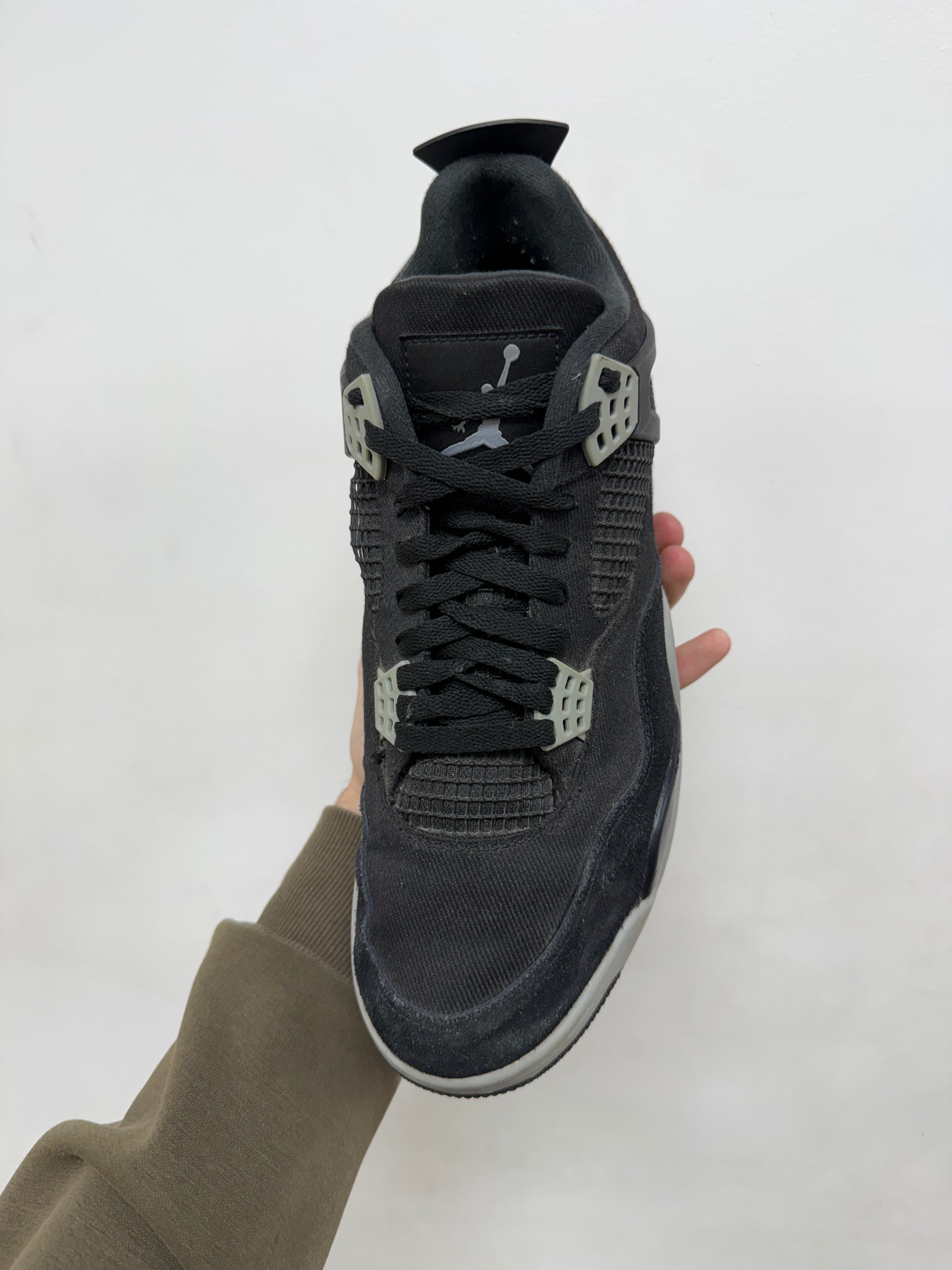 Jordan 4 Black Canvas Sneakers