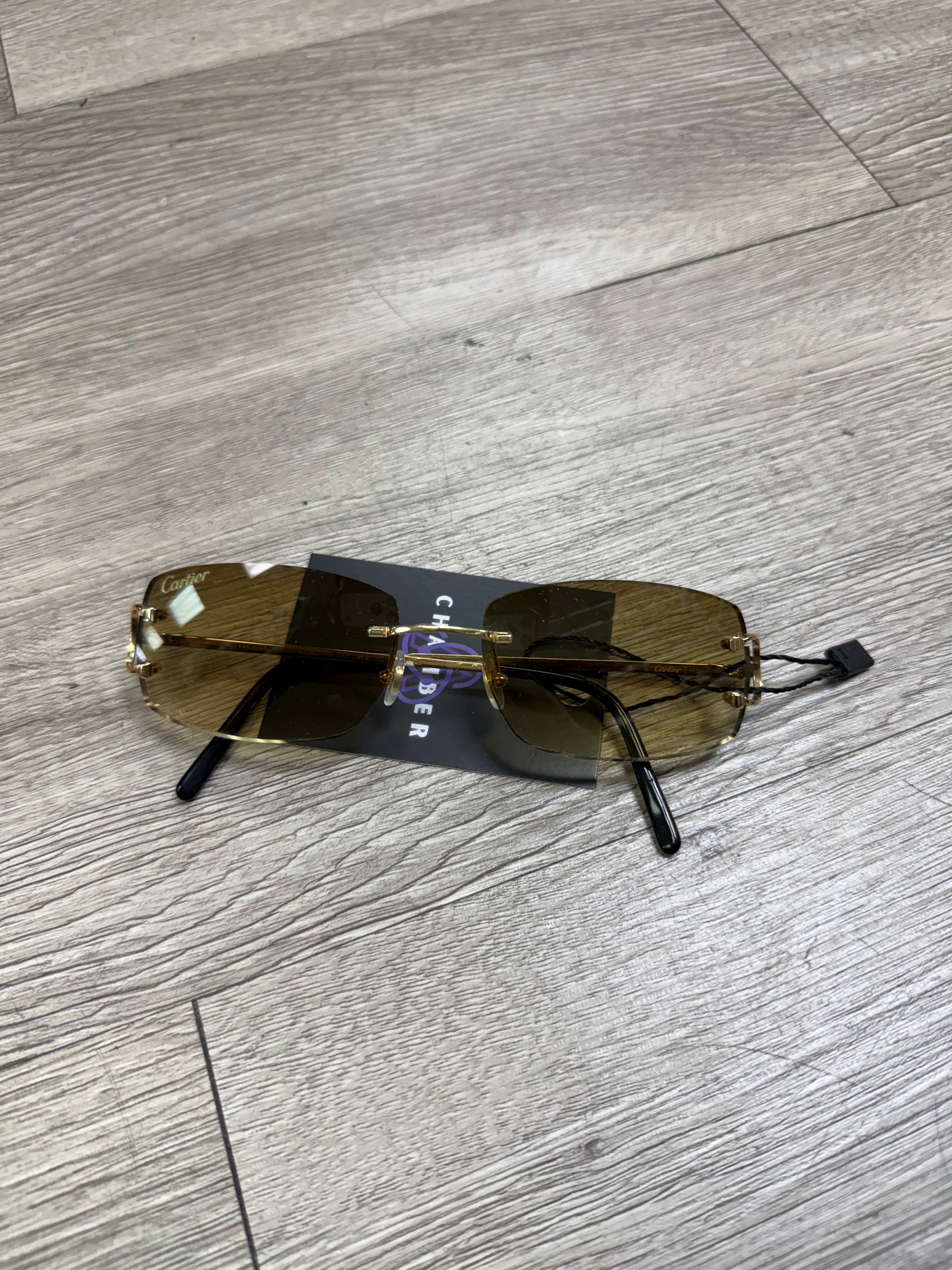 Cartier Gold C Wire Tinted Lens Glasses