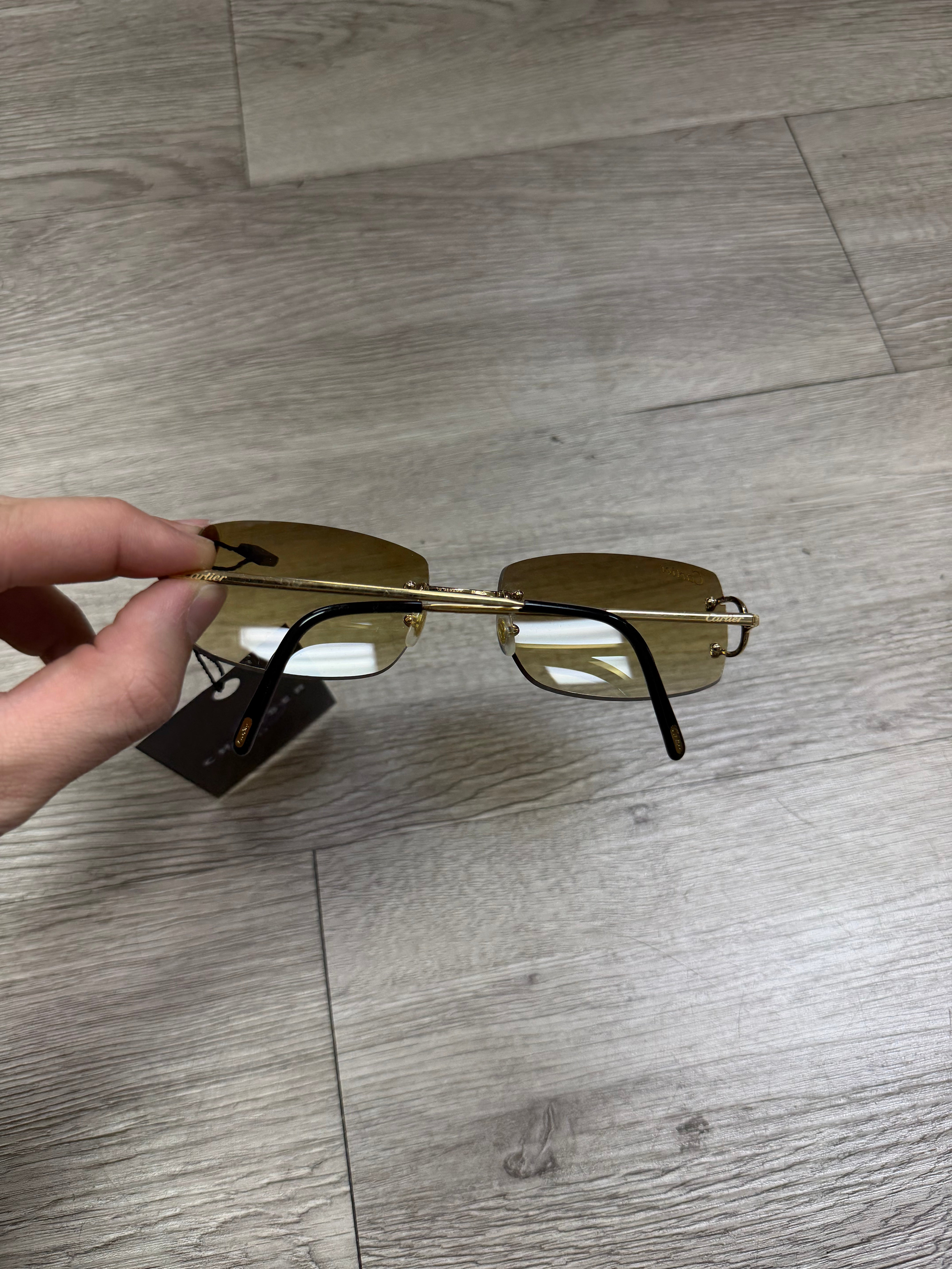 Cartier Gold C Wire Tinted Lens Glasses