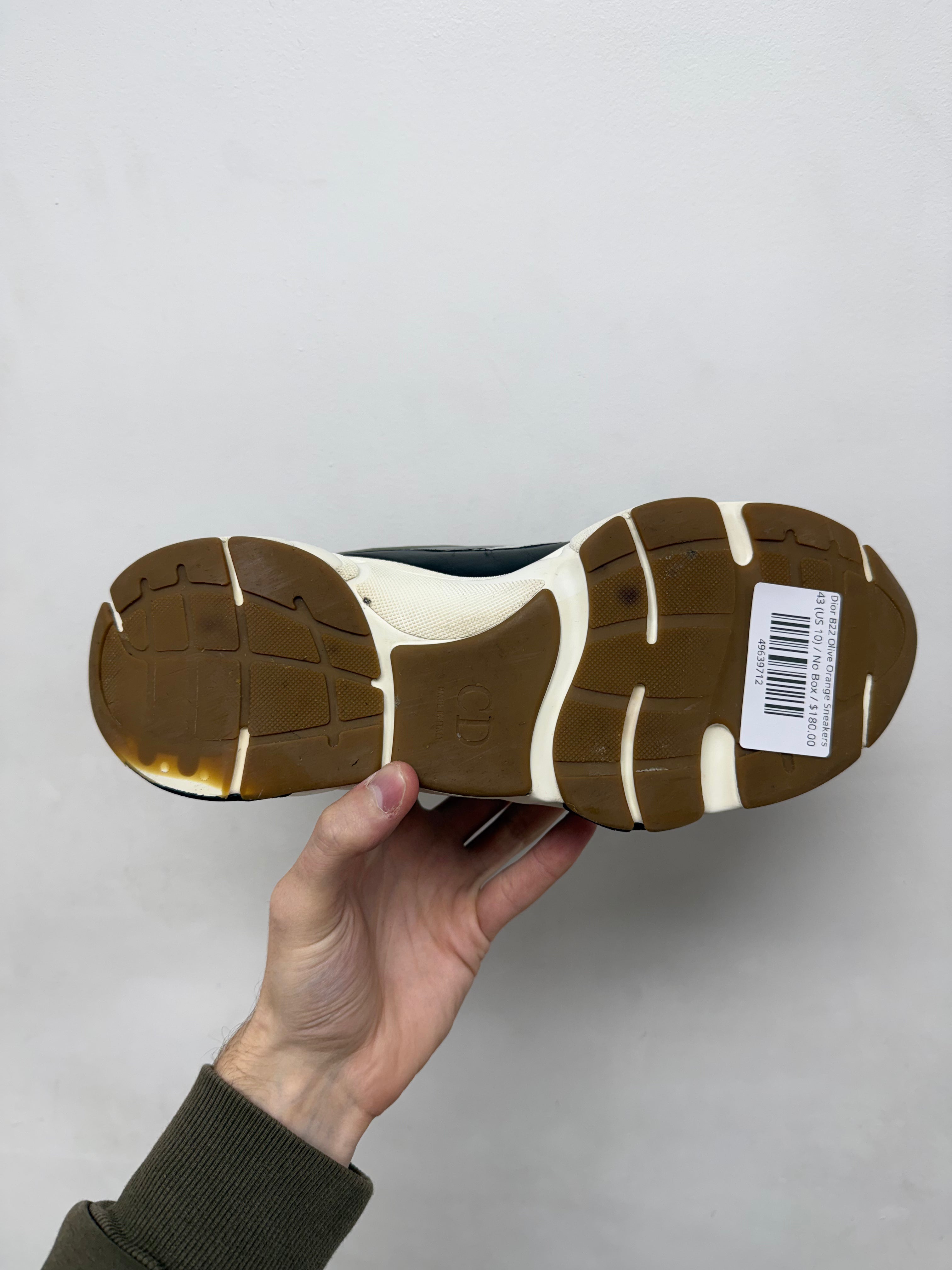 Dior B22 Olive Orange Sneakers