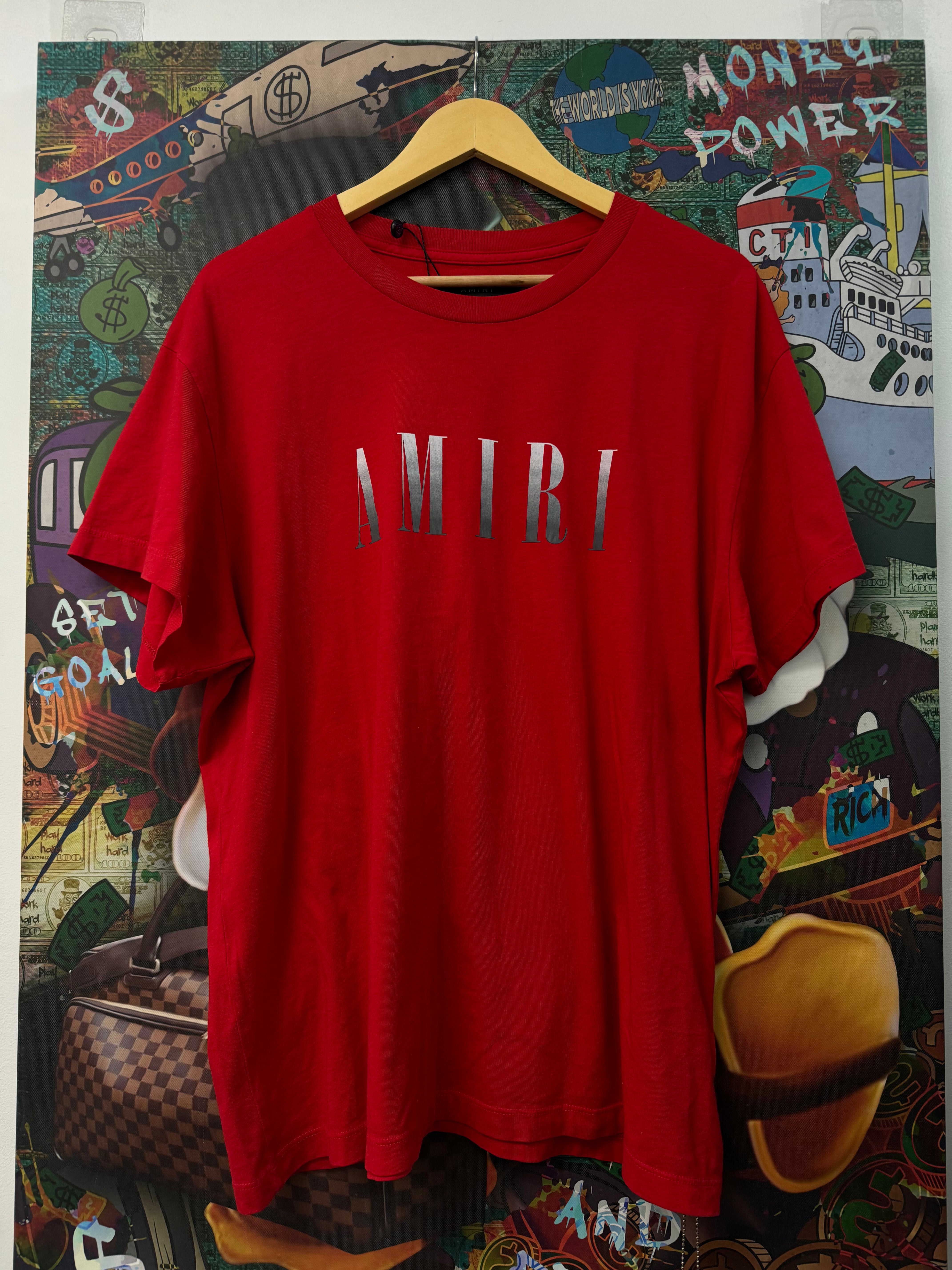 Amiri Red Grey Gradient Tee