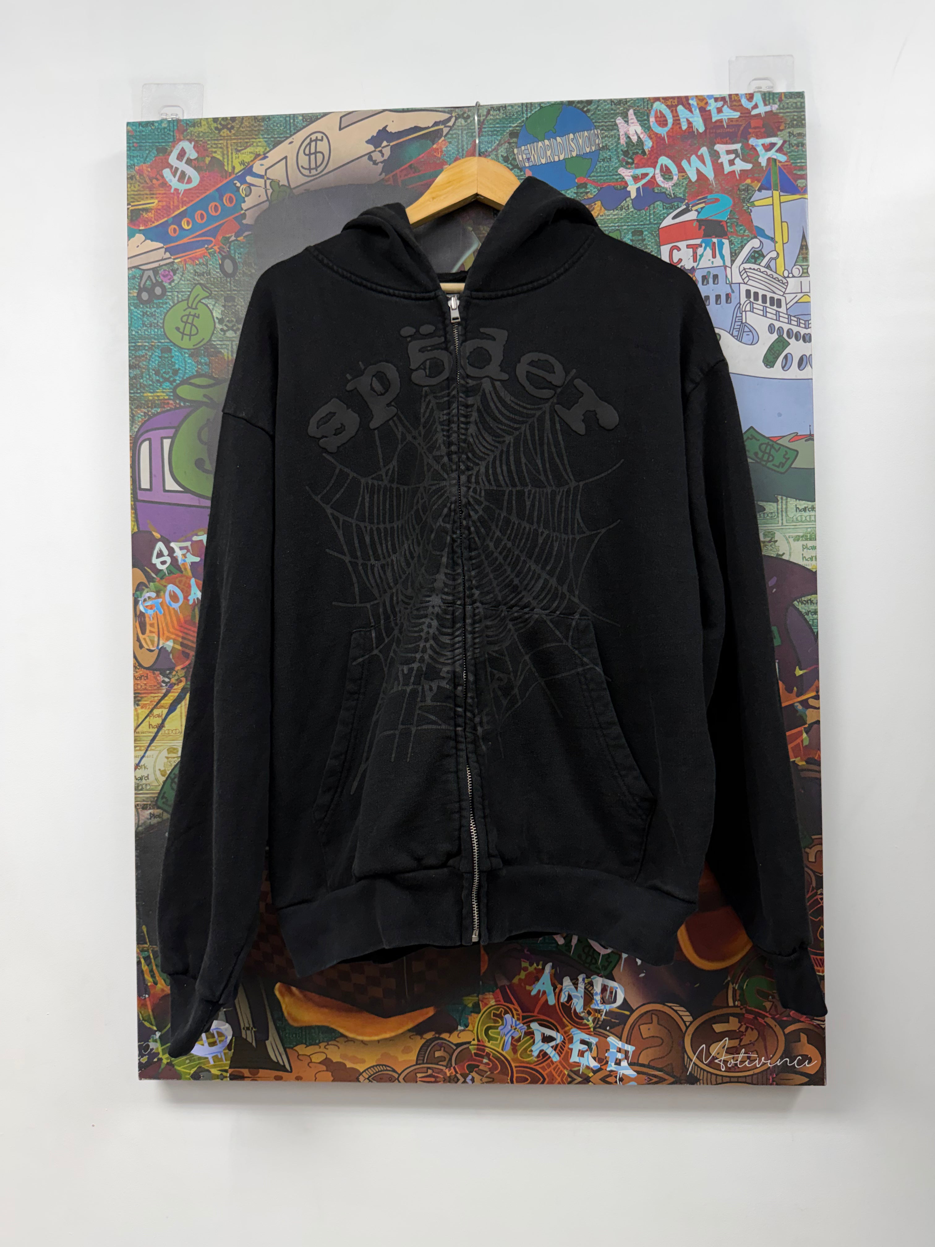 Sp5der Black Phantom Zip Up