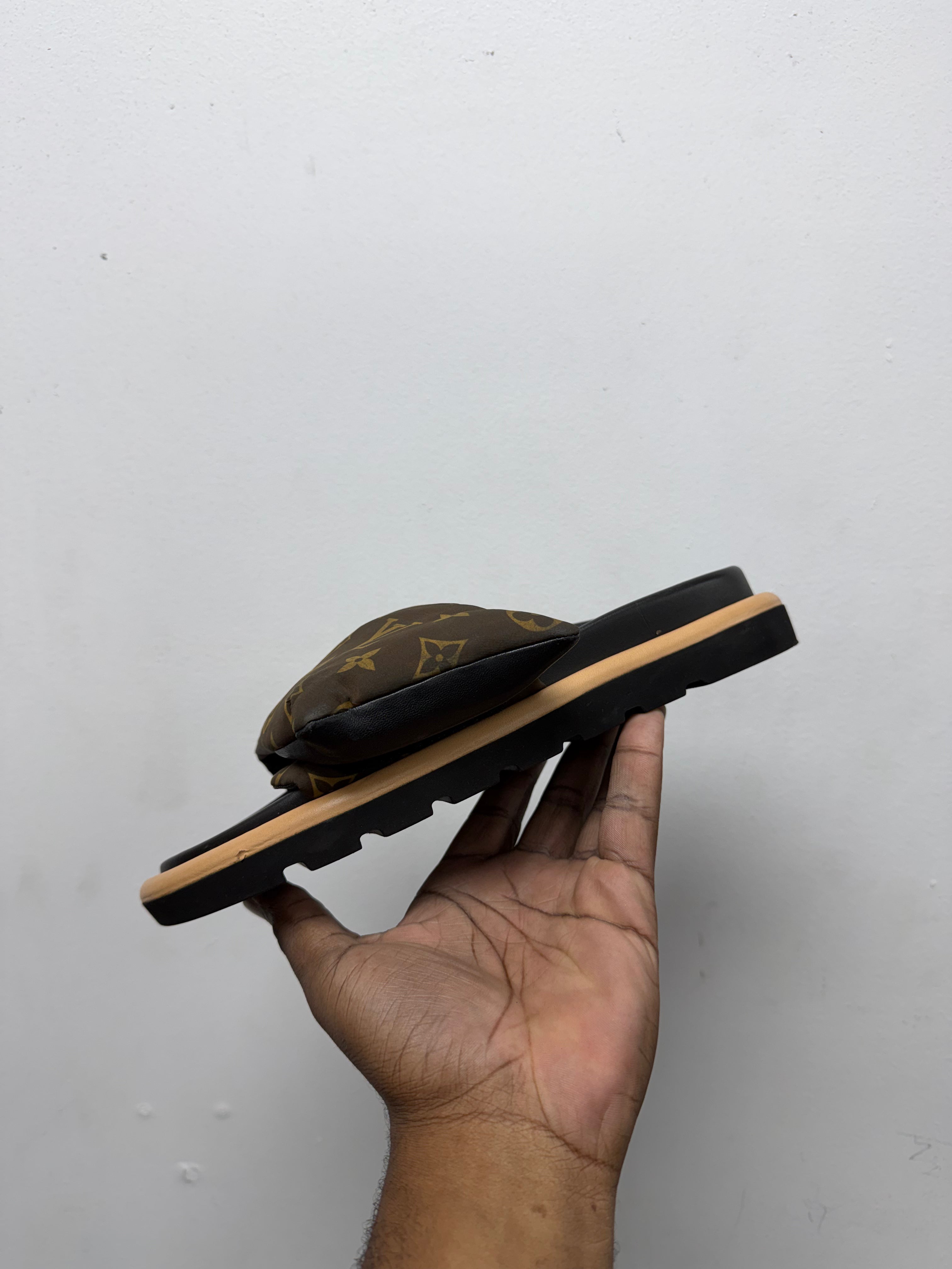 Louis Vuitton Brown Monogram Slides