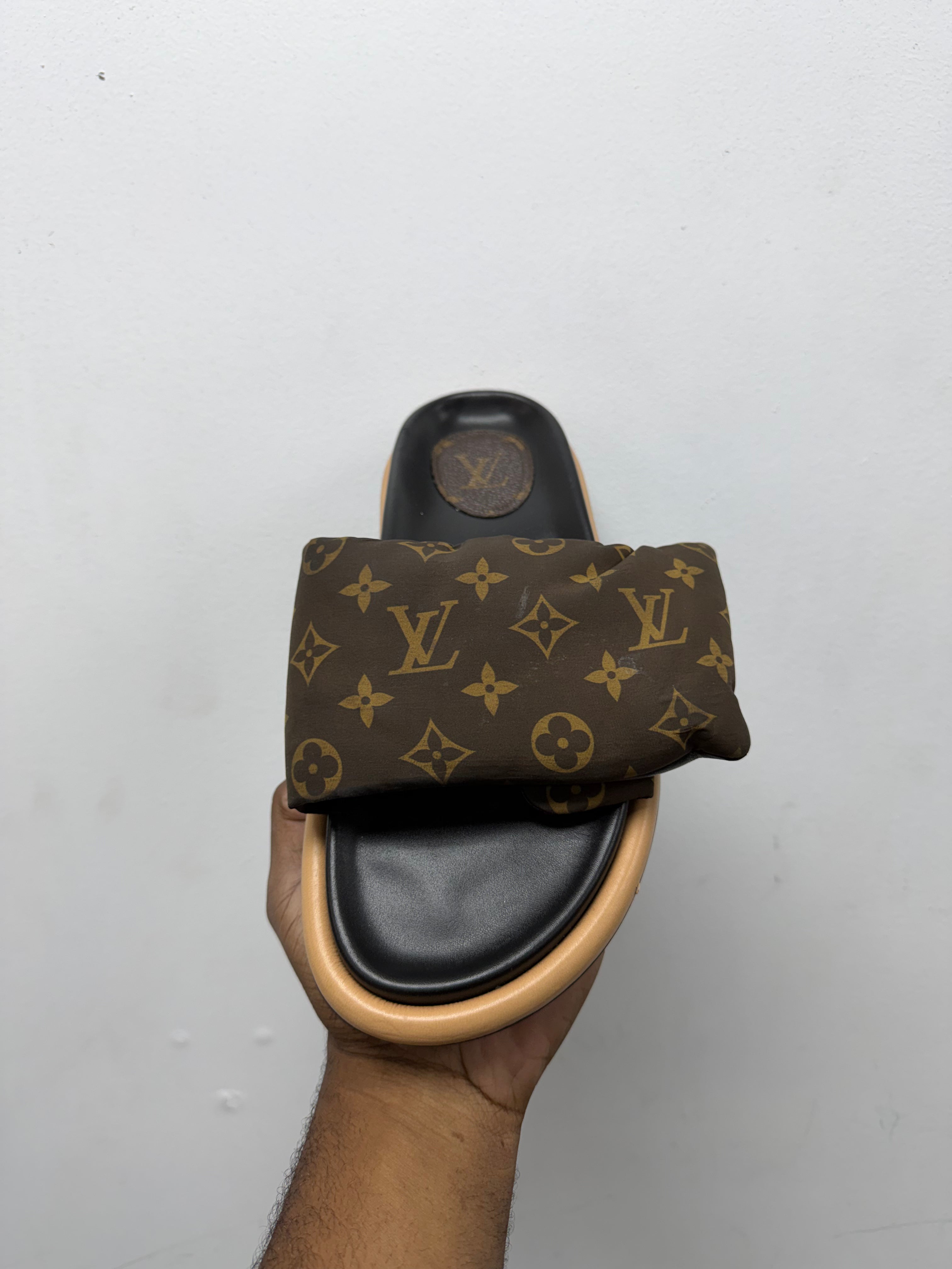 Louis Vuitton Brown Monogram Slides
