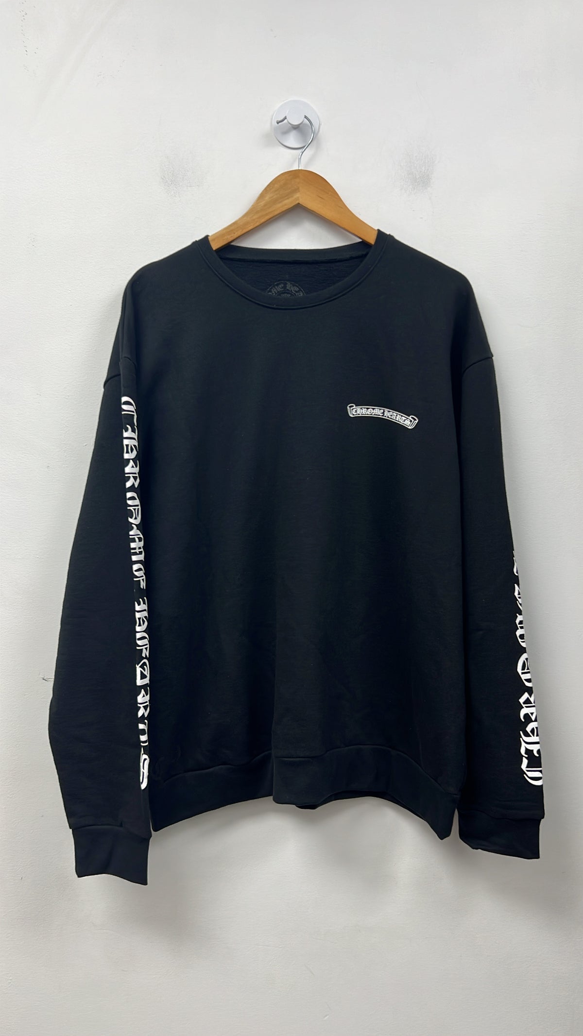 Chrome Hearts Black Scroll Logo Crewneck