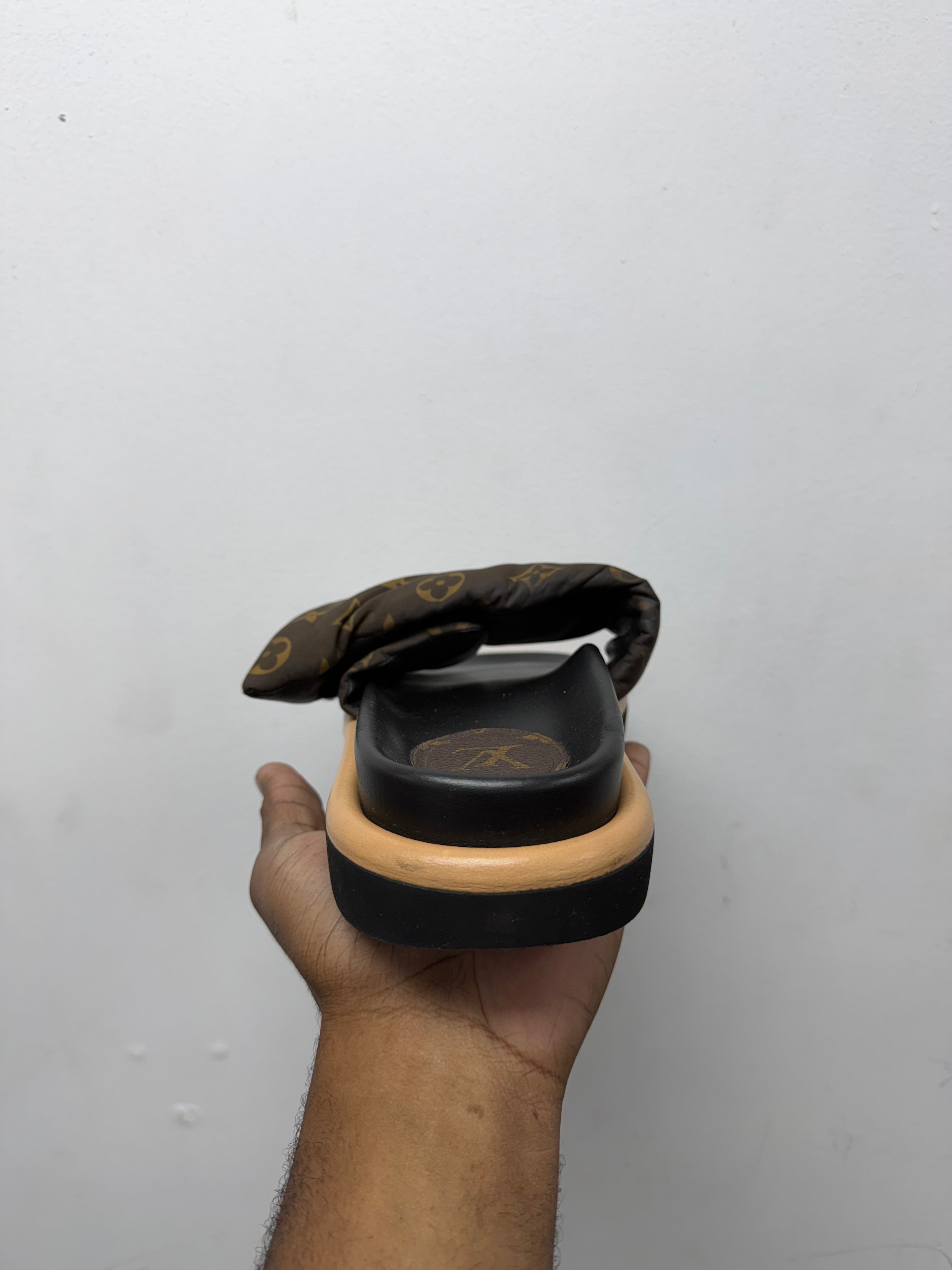 Louis Vuitton Brown Monogram Slides
