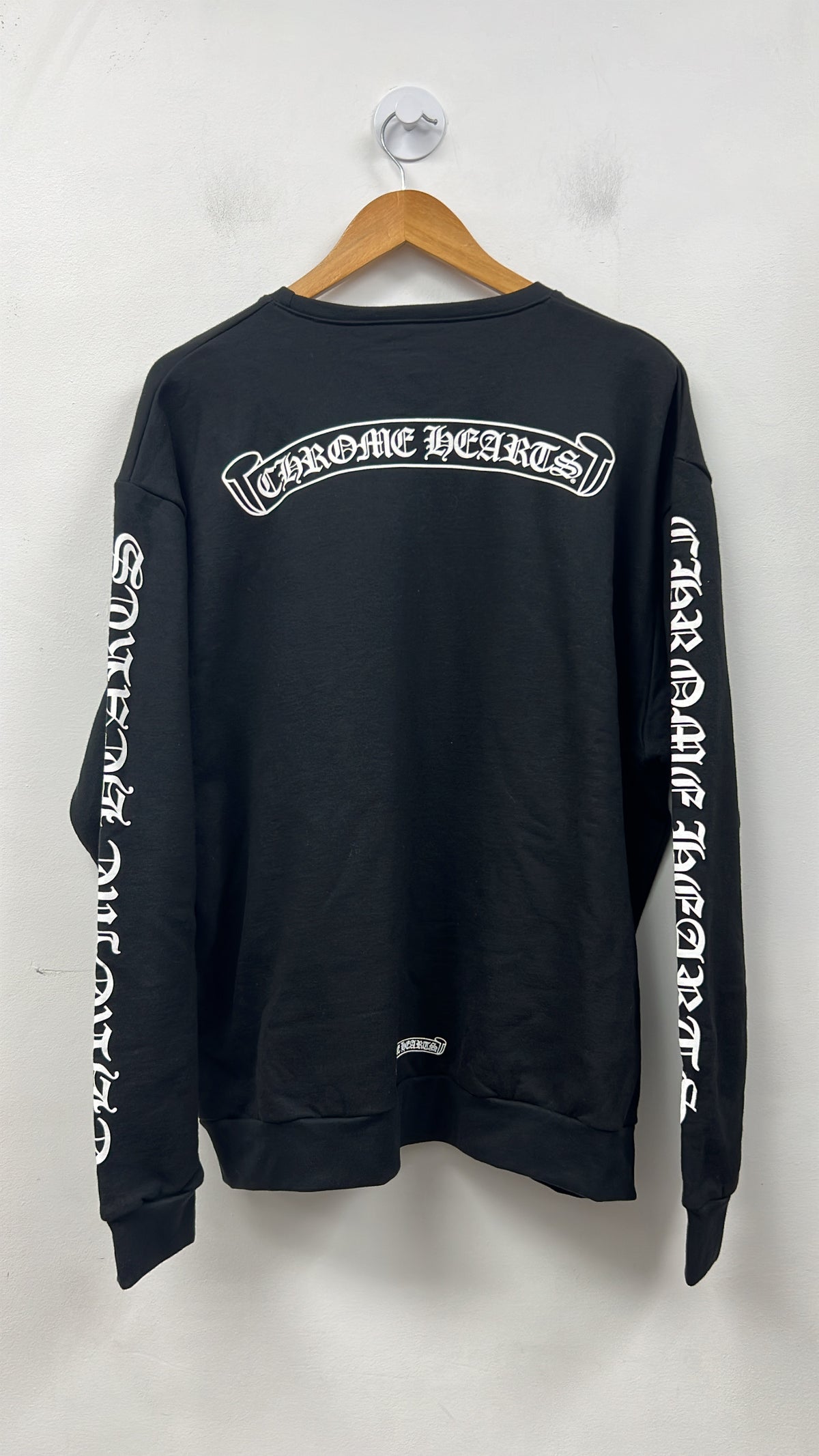Chrome Hearts Black Scroll Logo Crewneck
