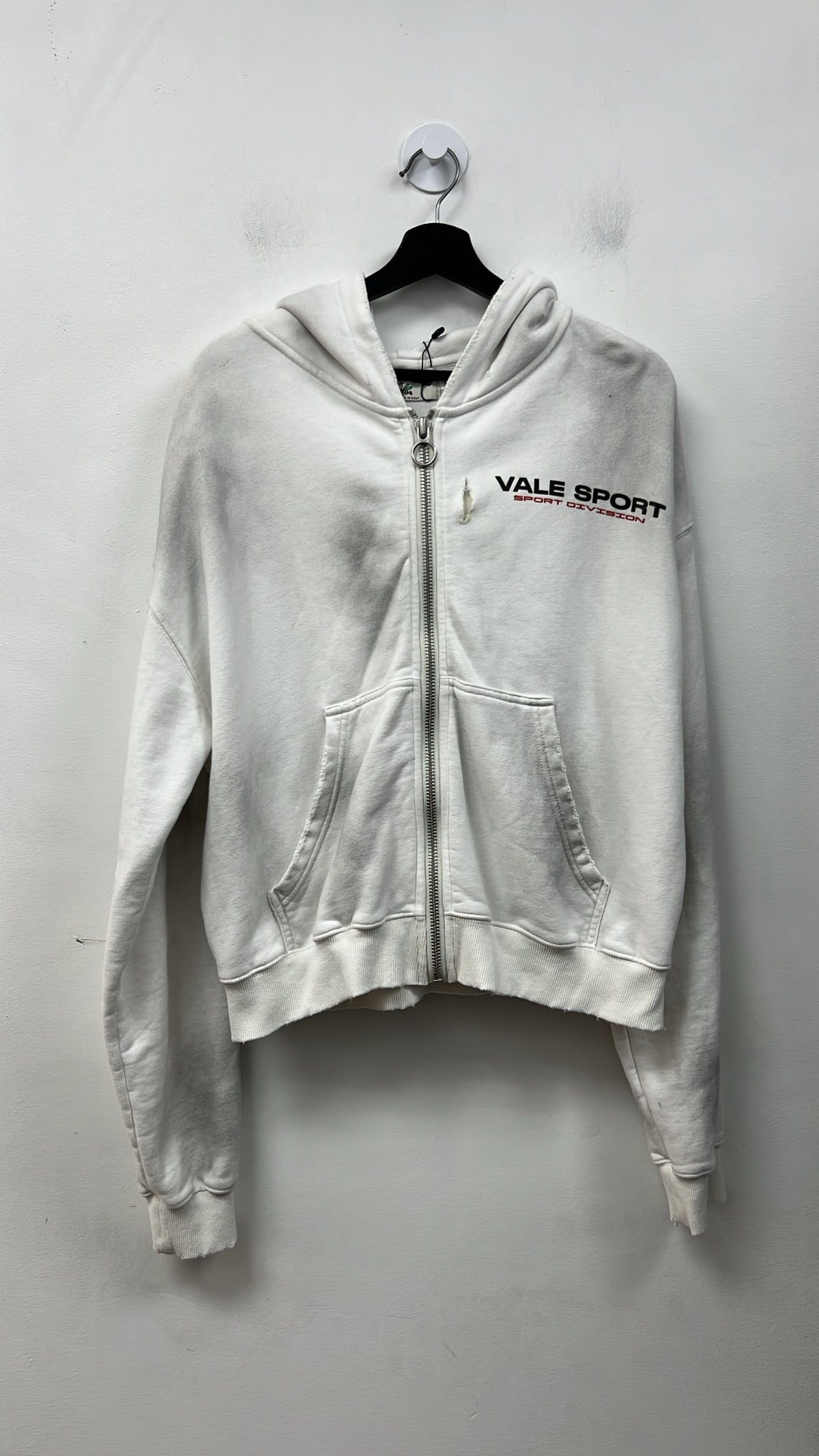 Vale White Sports Division Zip Hoodie