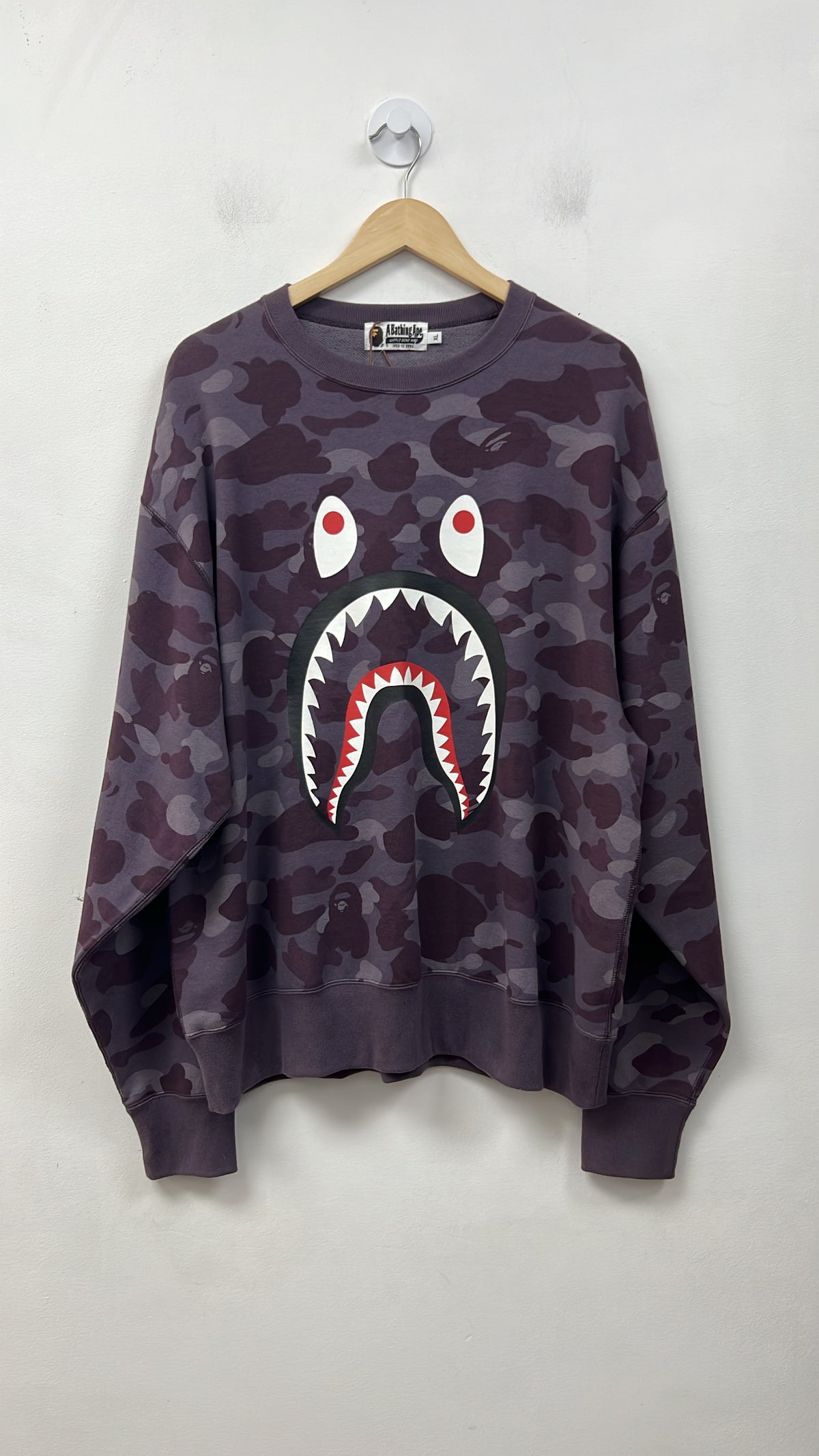 BAPE AW 2021 Purple  Color Camo Relaxed Fit Crewneck