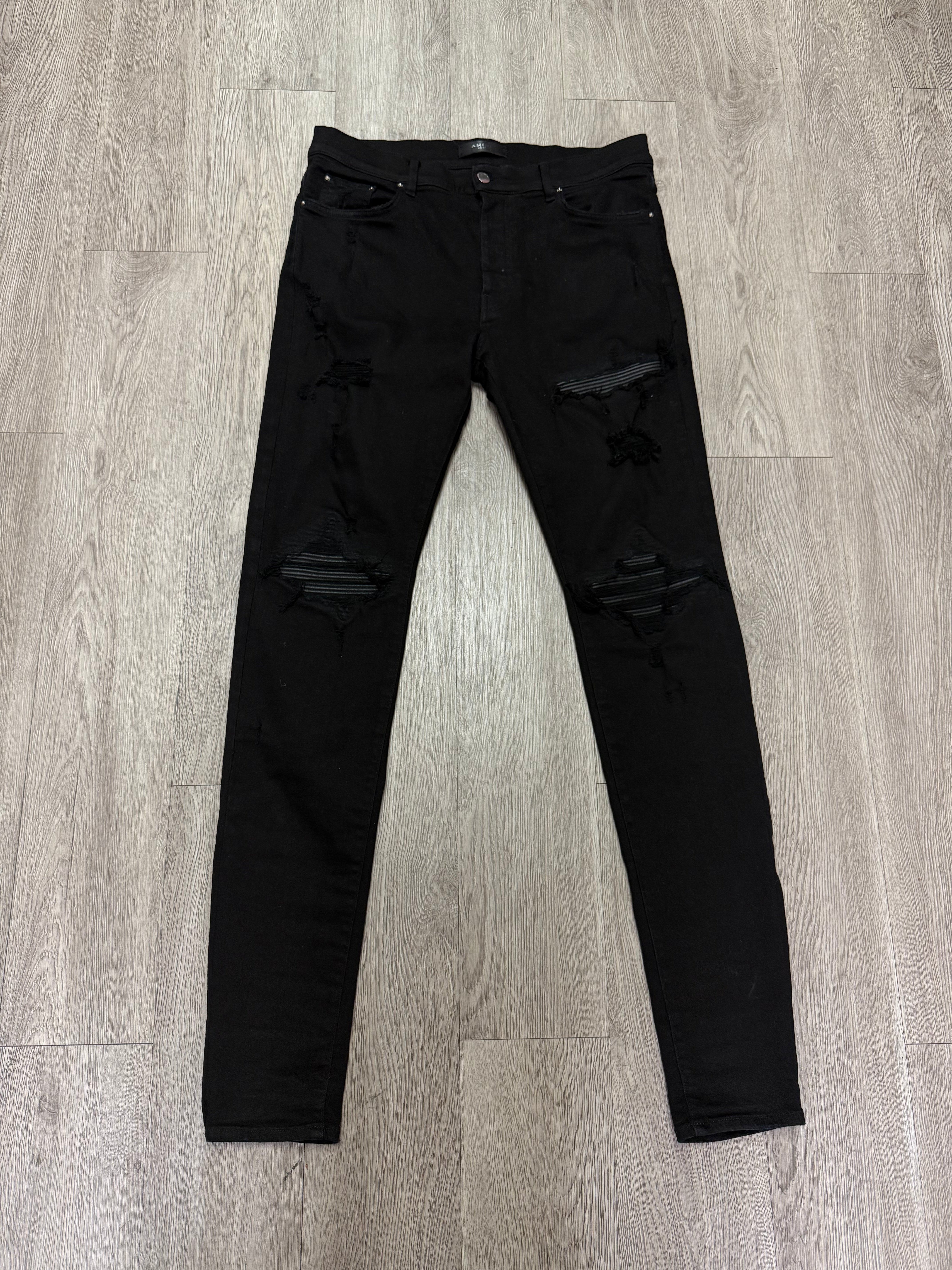 Amiri MX1 Black Black Patch Jeans