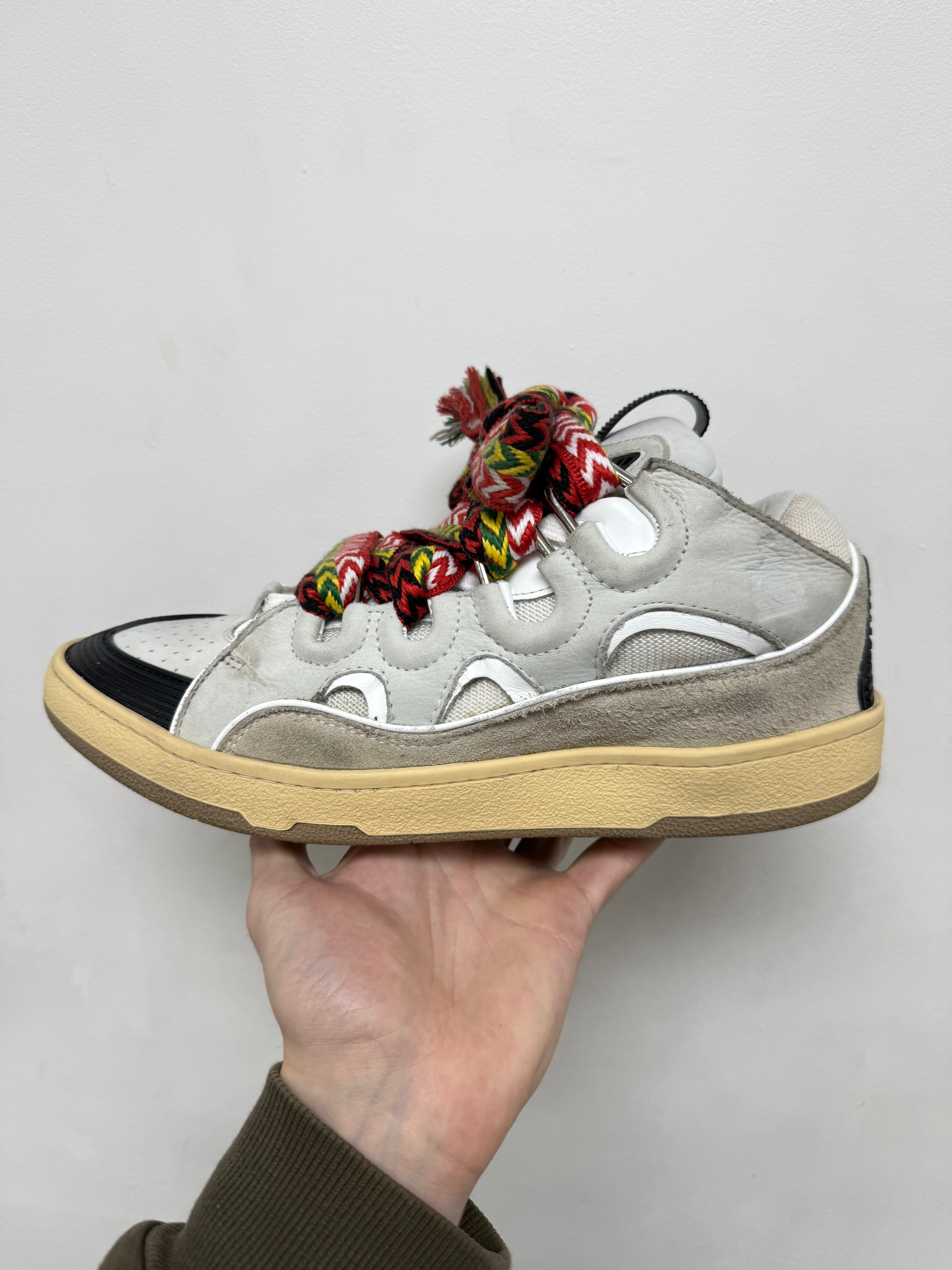 Lanvin Curb Cream Rasta Sneakers