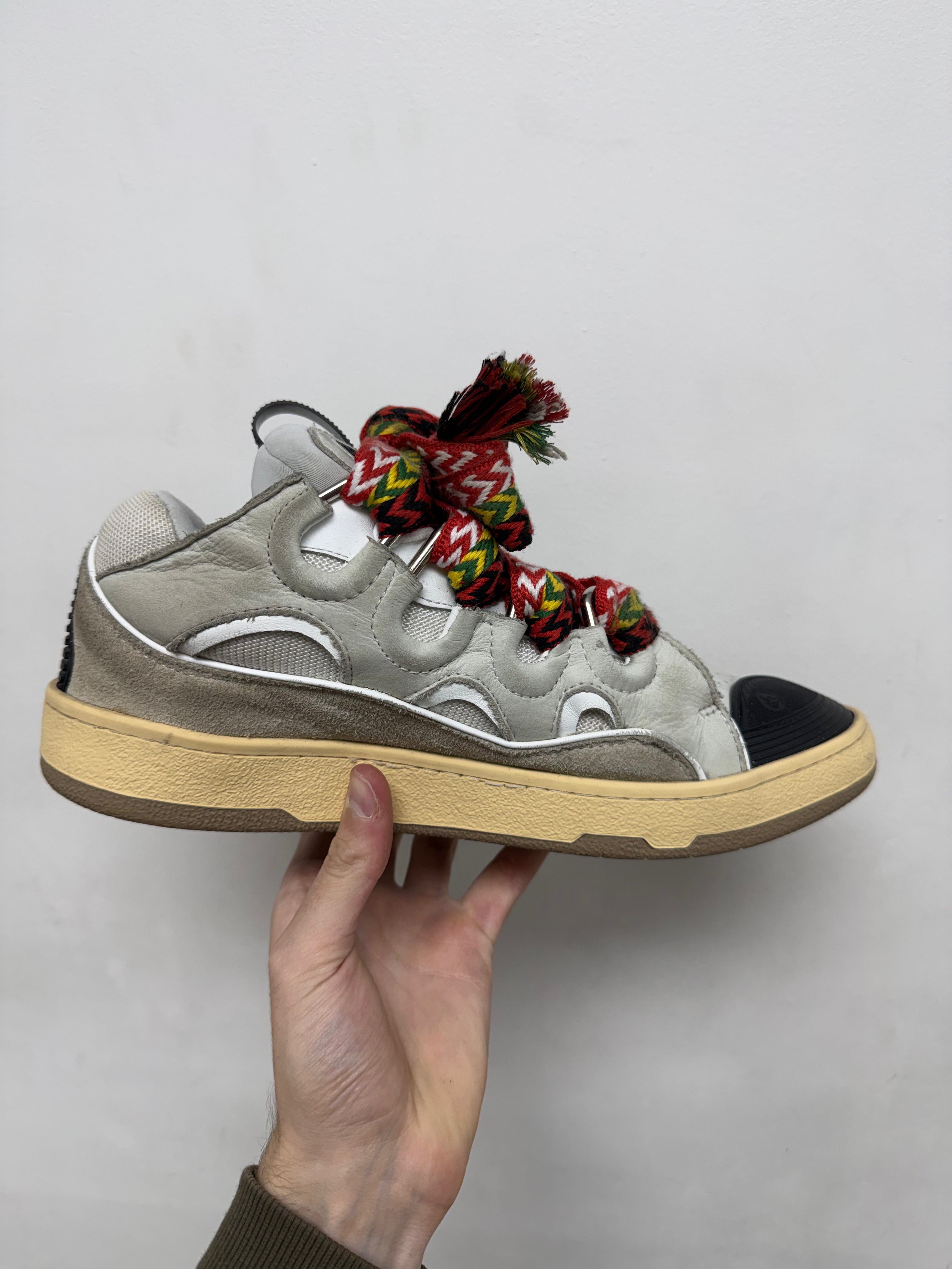 Lanvin Curb Cream Rasta Sneakers