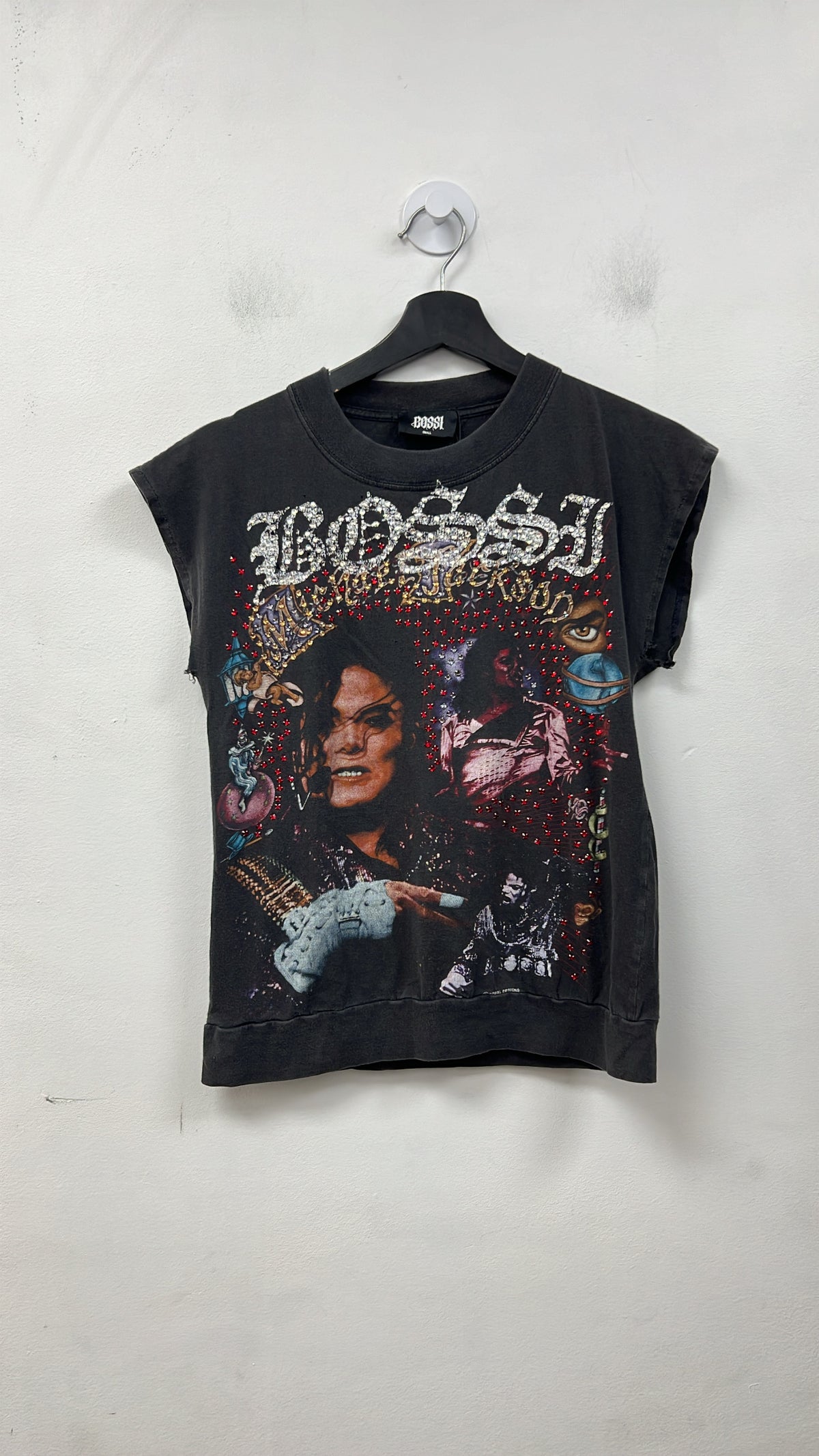Bossi King Of Pop Sleeveless Rhinestone Tee
