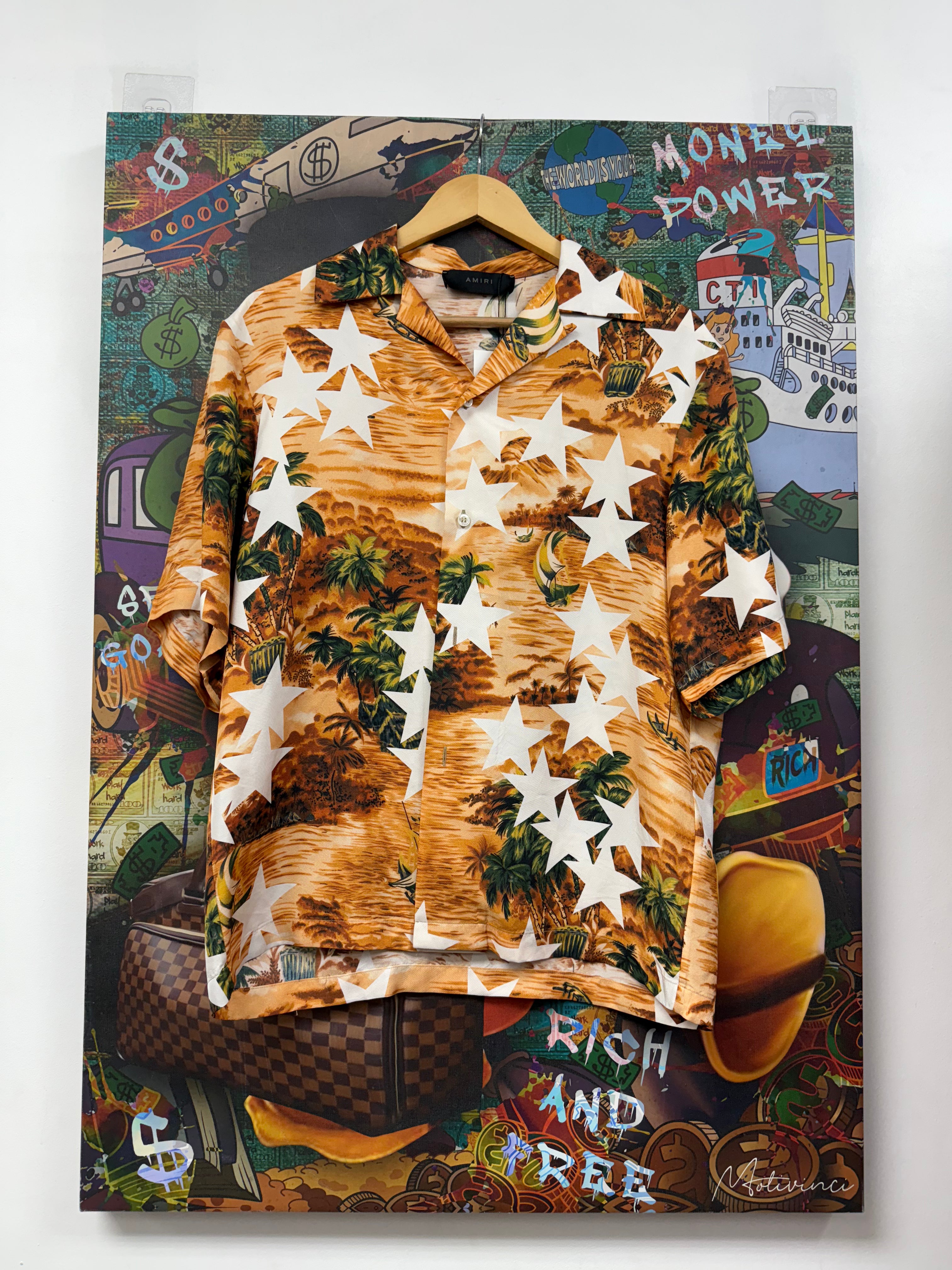 Amiri Hawaiin Patchwork Silk Button Up