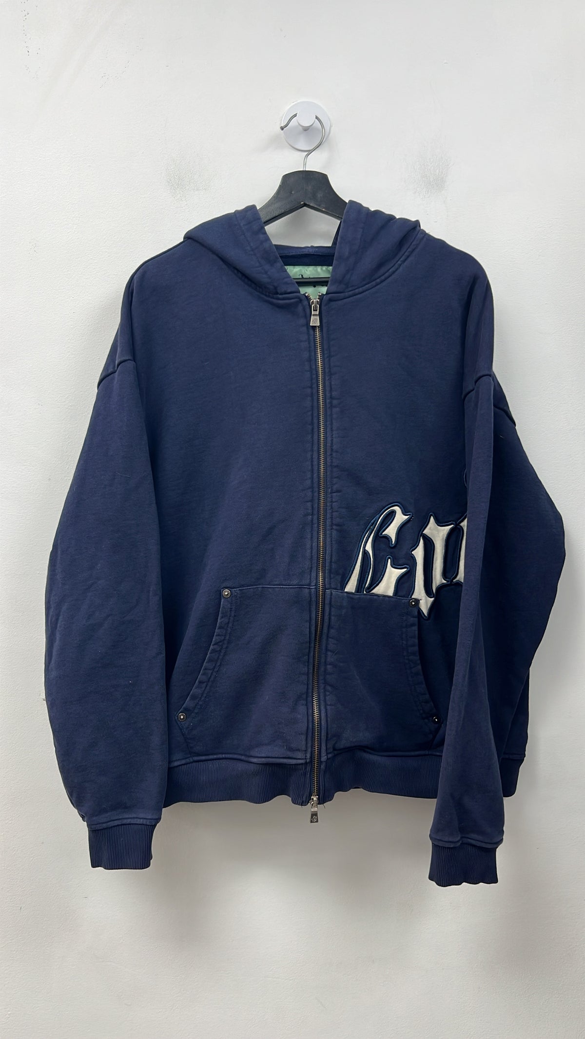 Godspeed Navy Cream OG Zip Up Hoodie