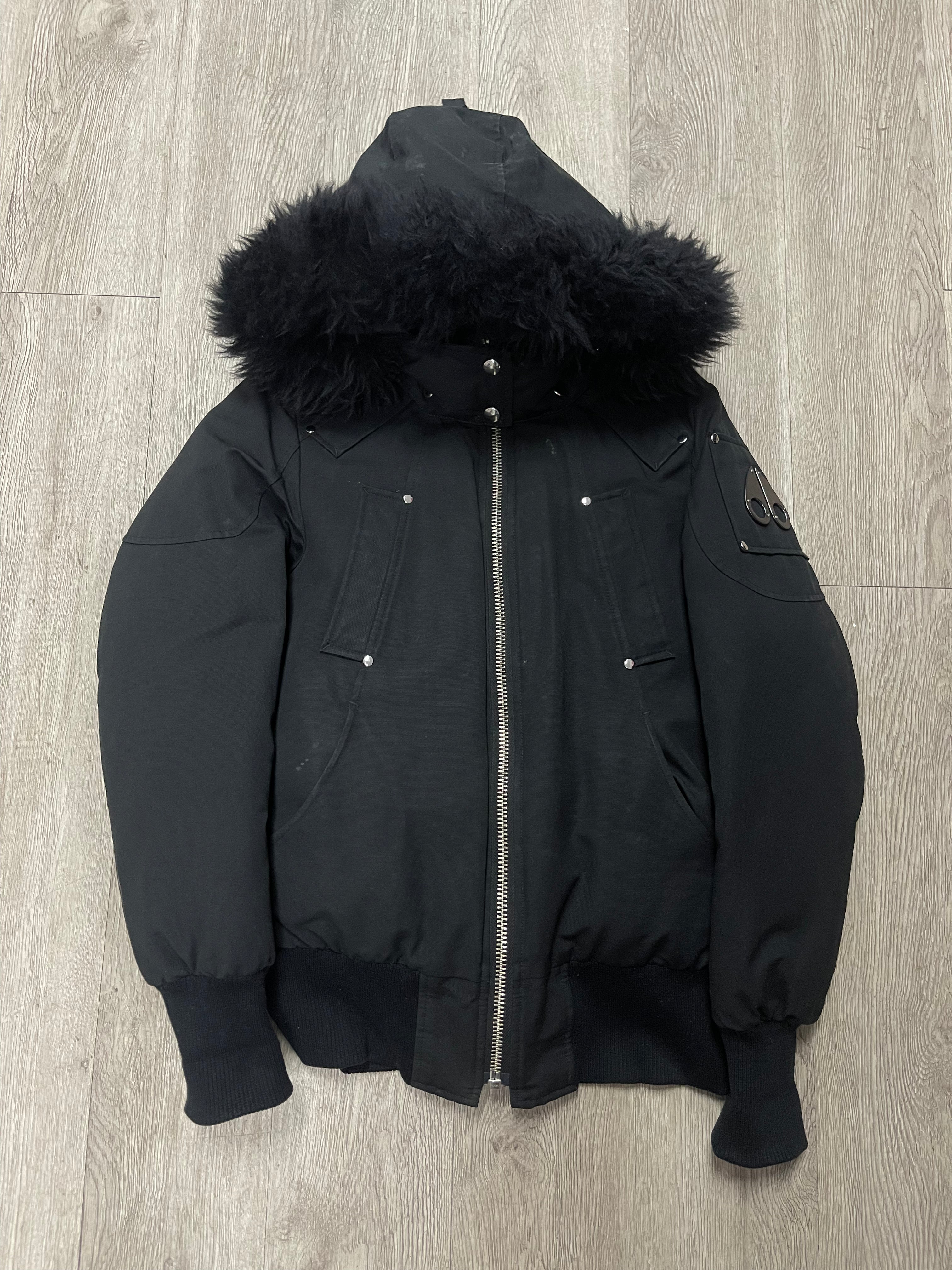 Moose Knuckles Black Bomber Jacket