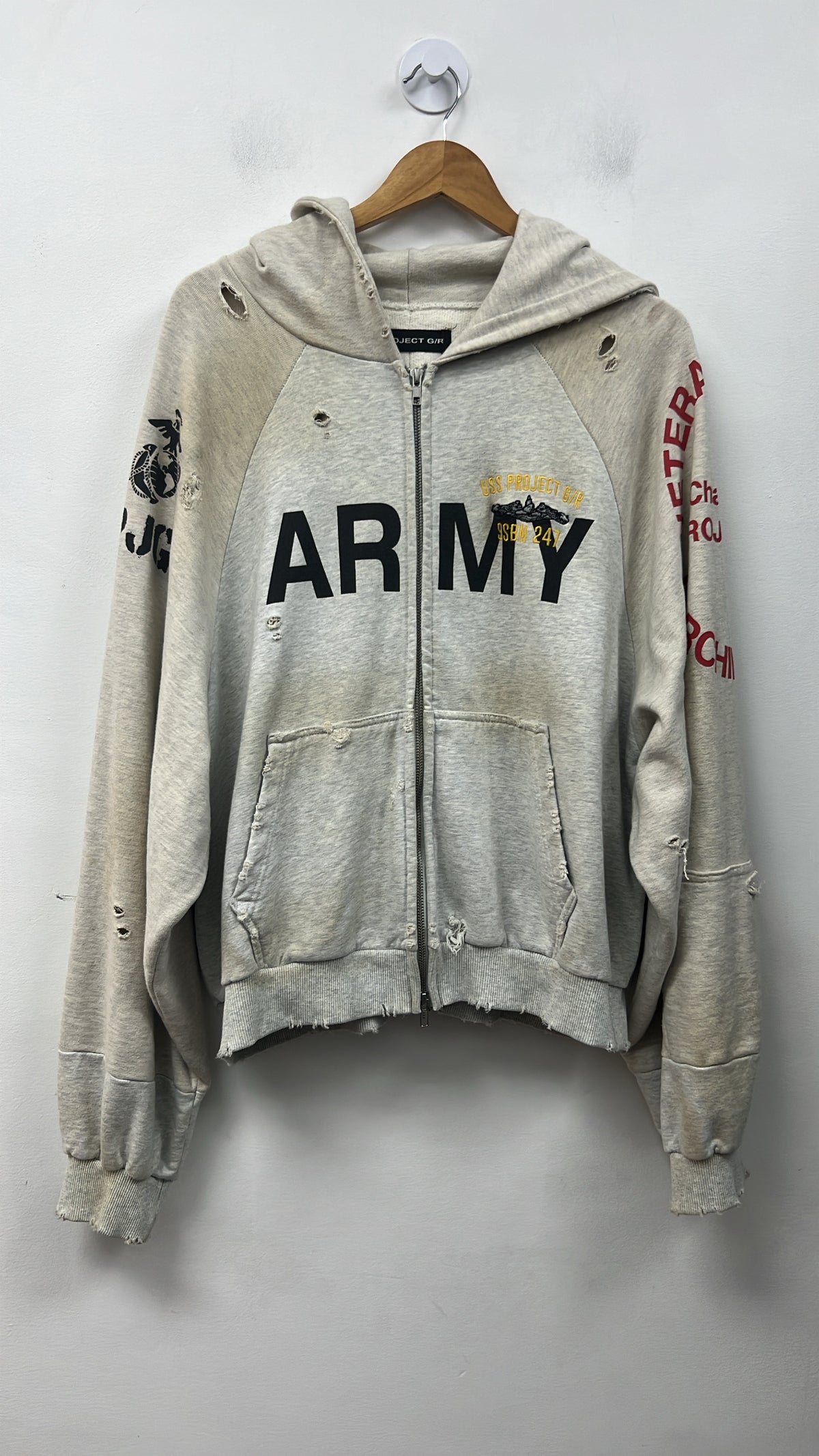 Protocol Index Dirty Fit Vintage Zip Army Hoodie