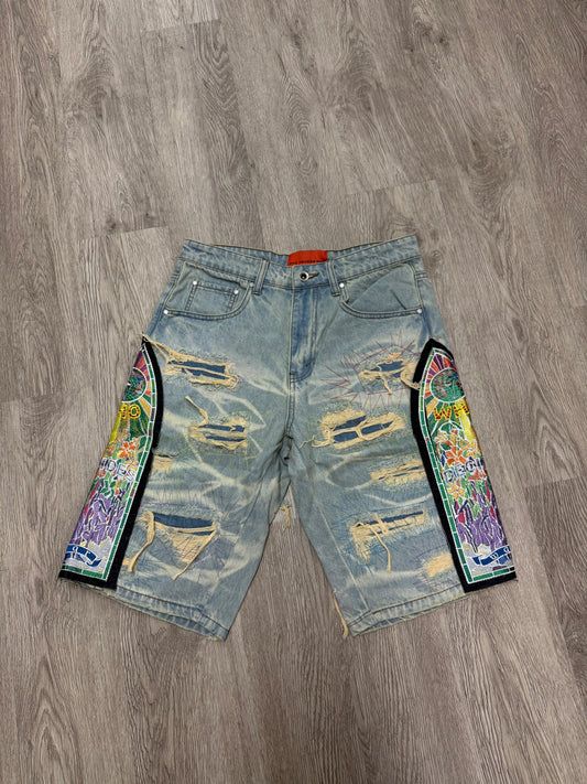 WDW Jean Shorts Light Wash Multi