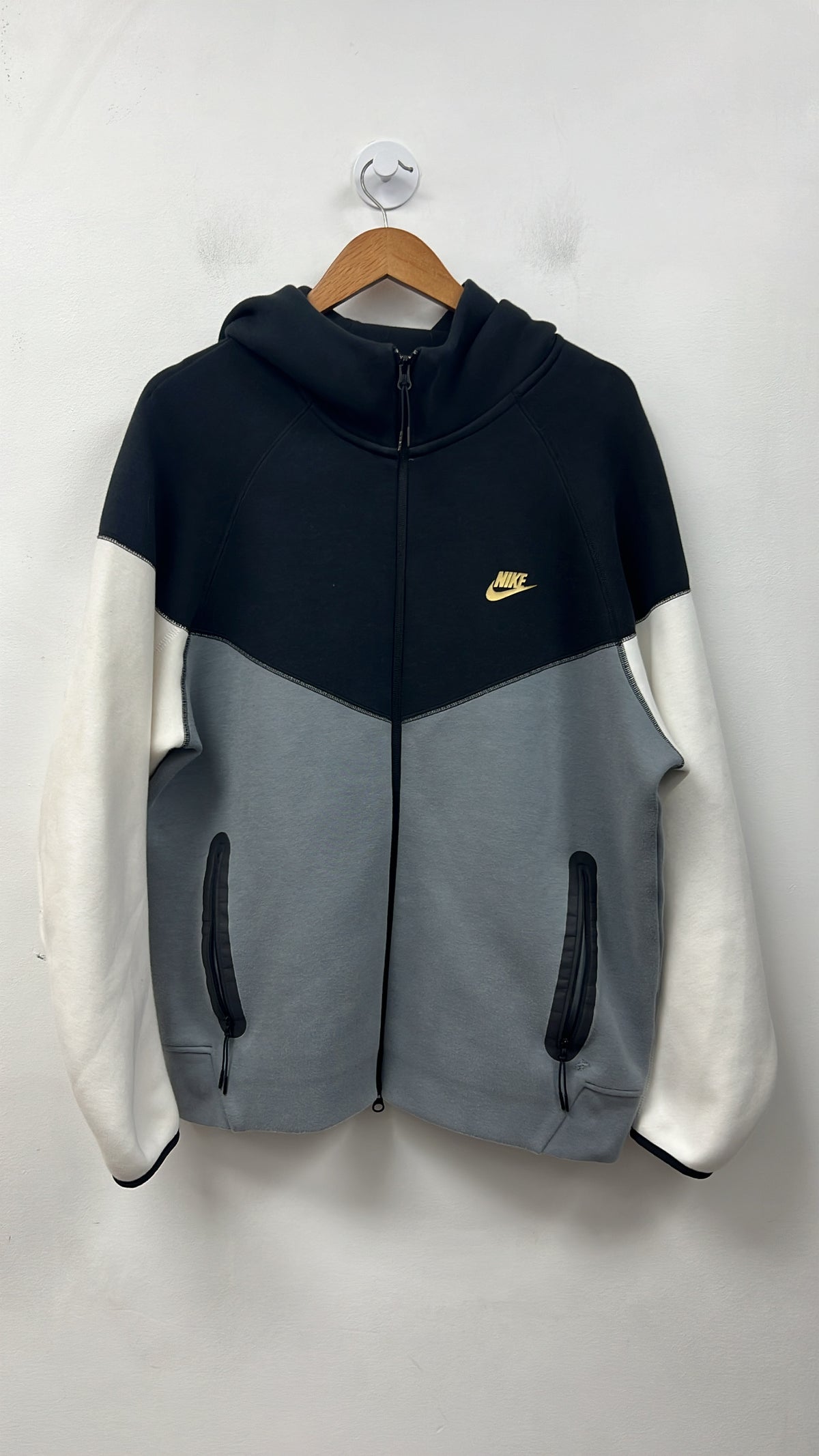 Nike Black White Grey Gold Tech Zip Up