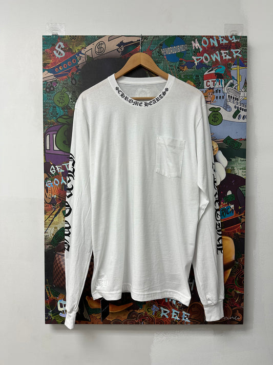Chrome Hearts Neck Logo LS White New Large