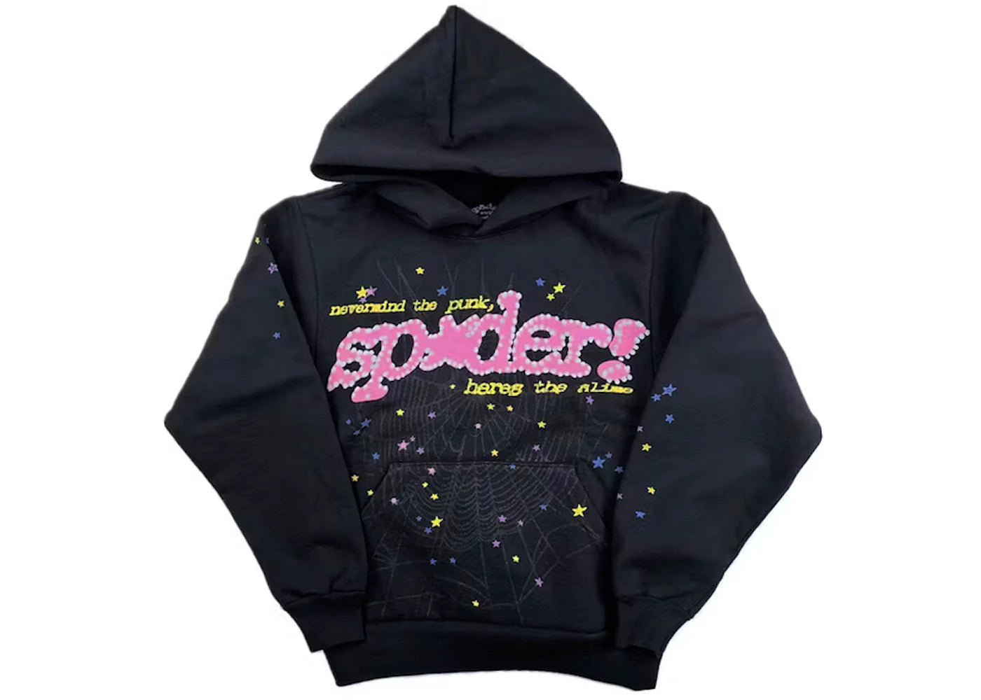 Sp5der V2 Hoodie Black Pink