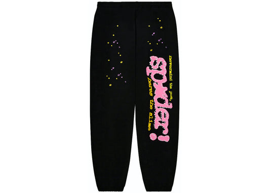 Sp5der V2 Sweats Black Pink