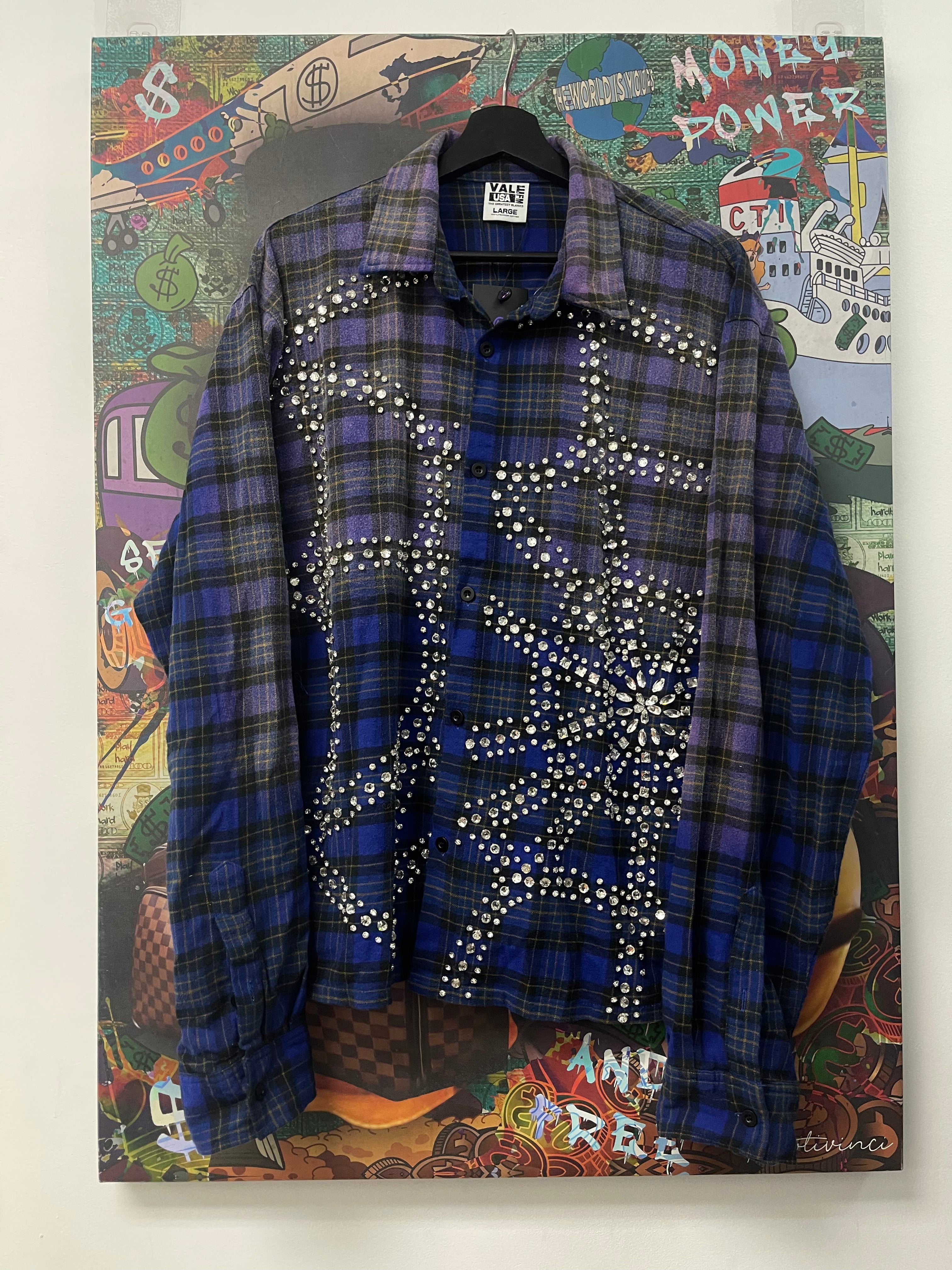Vale Blue Crystal Flannel