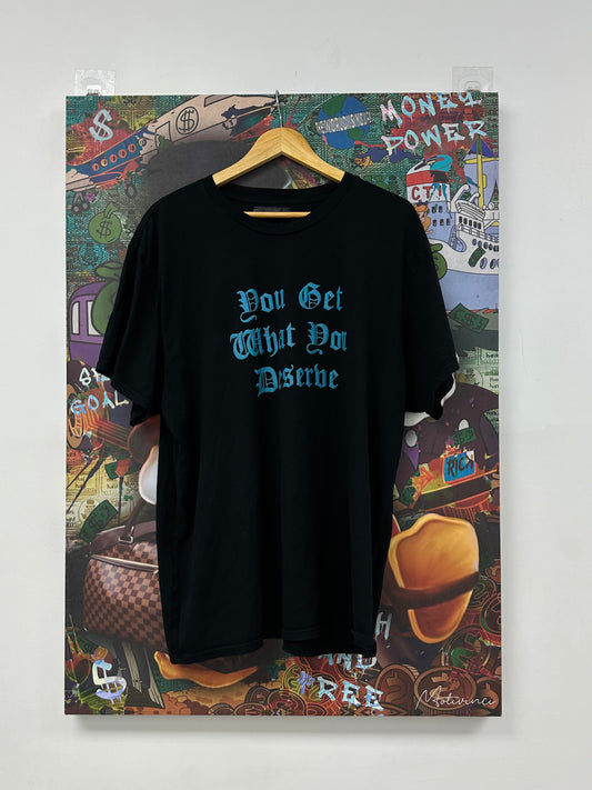 Amiri Black Blue You What You Deserve Tee Used XL